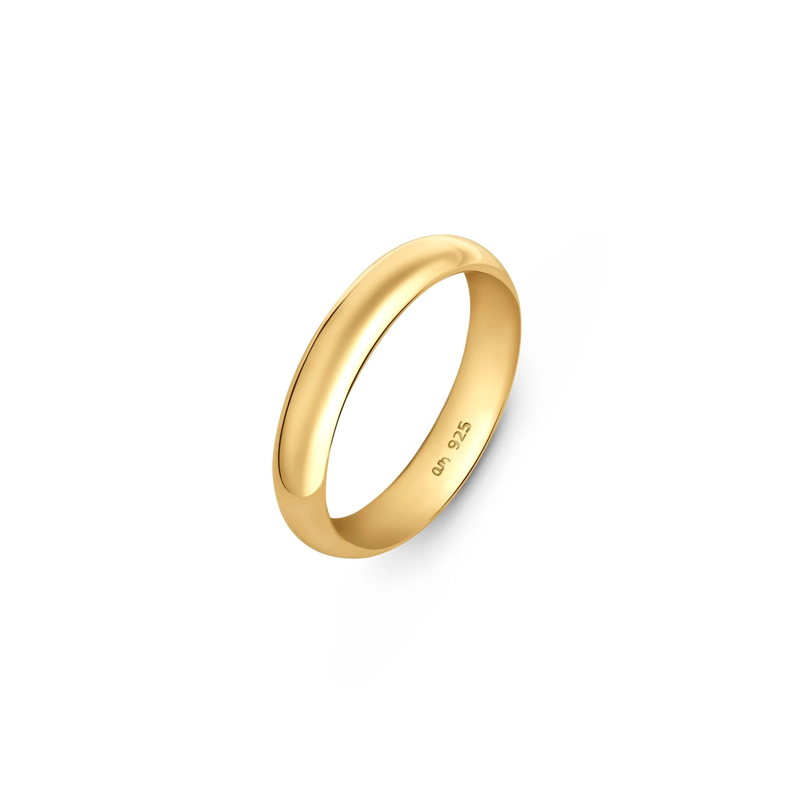 Amberta Fede Nuziale in Argento Sterling 925 Placcato Oro Giallo - immagine 1