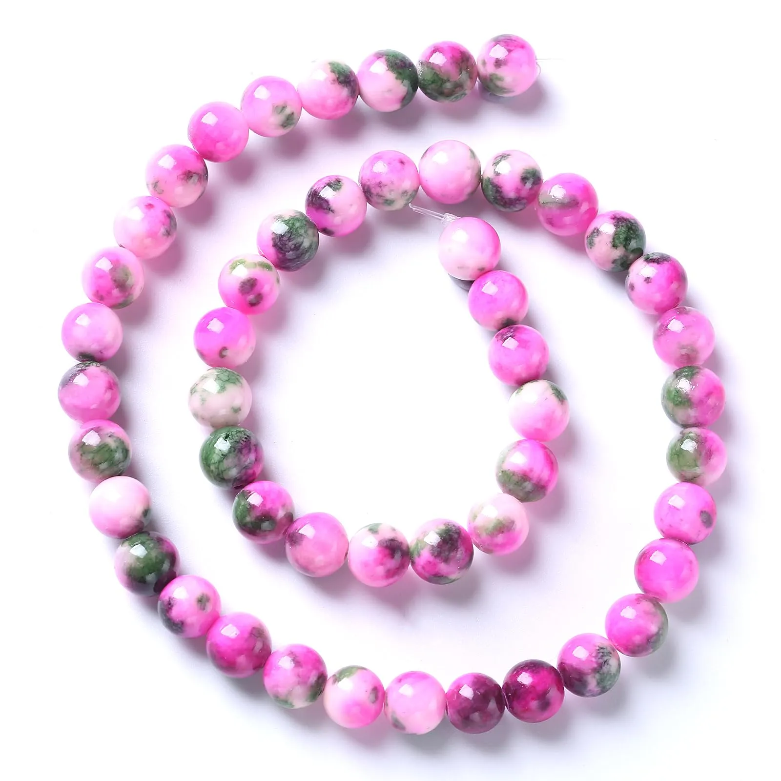 jiejinyu Perline Distanziali in Giada Persiana Rosa Verde, 6 mm, 60 pezzi - immagine 6