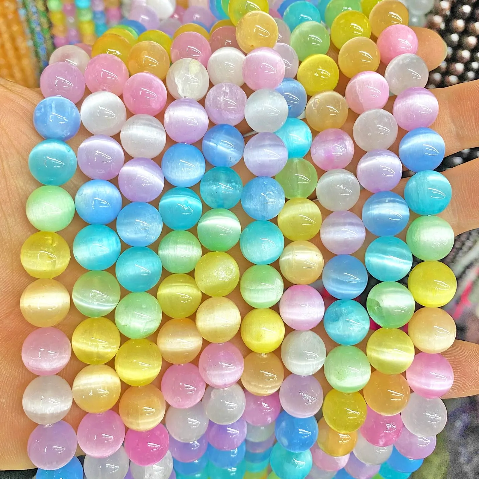 jiejinyu Perline di Selenite 6mm, 60 Pezzi - immagine 1