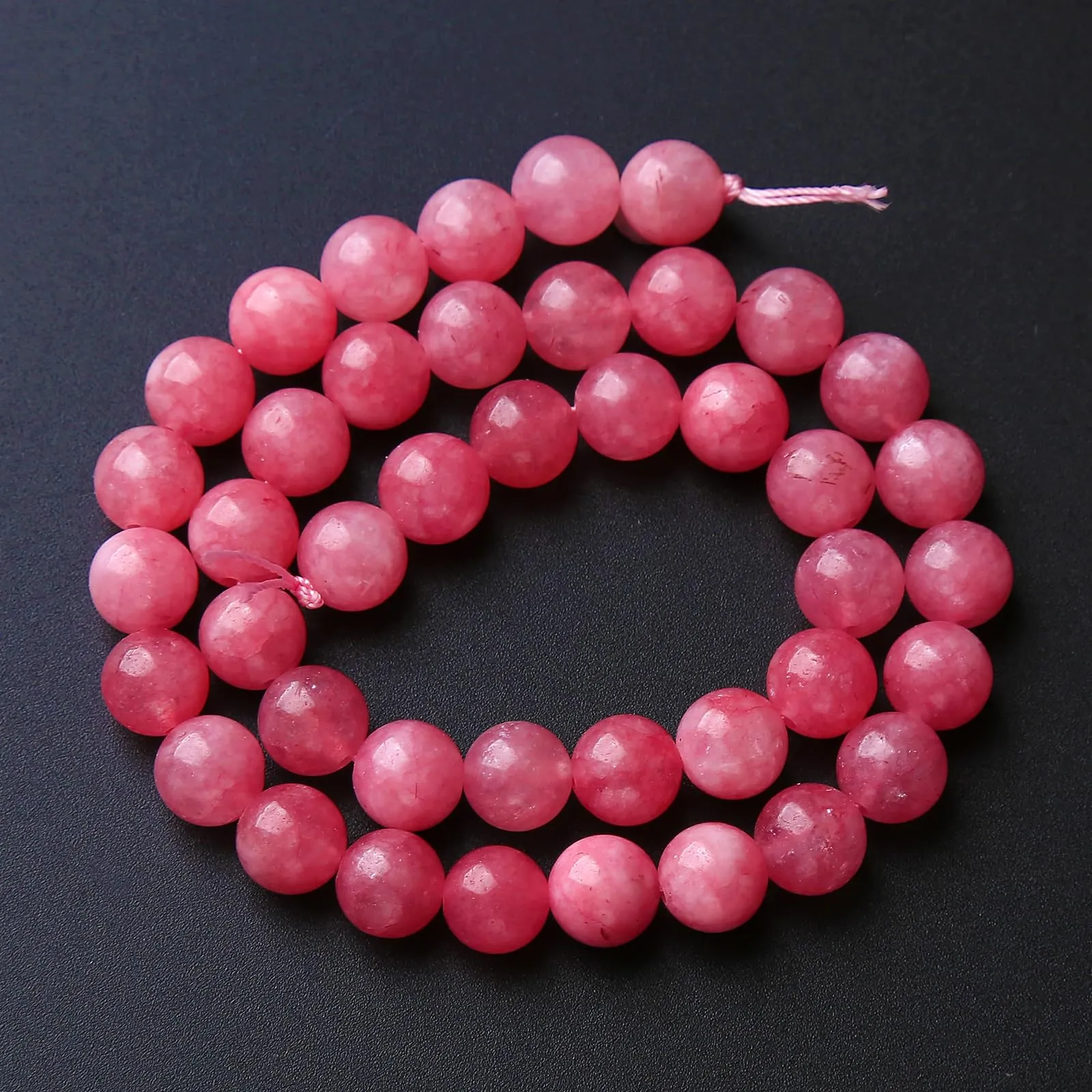 Jiejinyu 32 Perline di Giada Rosa in Pietra Naturale, 12 mm - immagine 5
