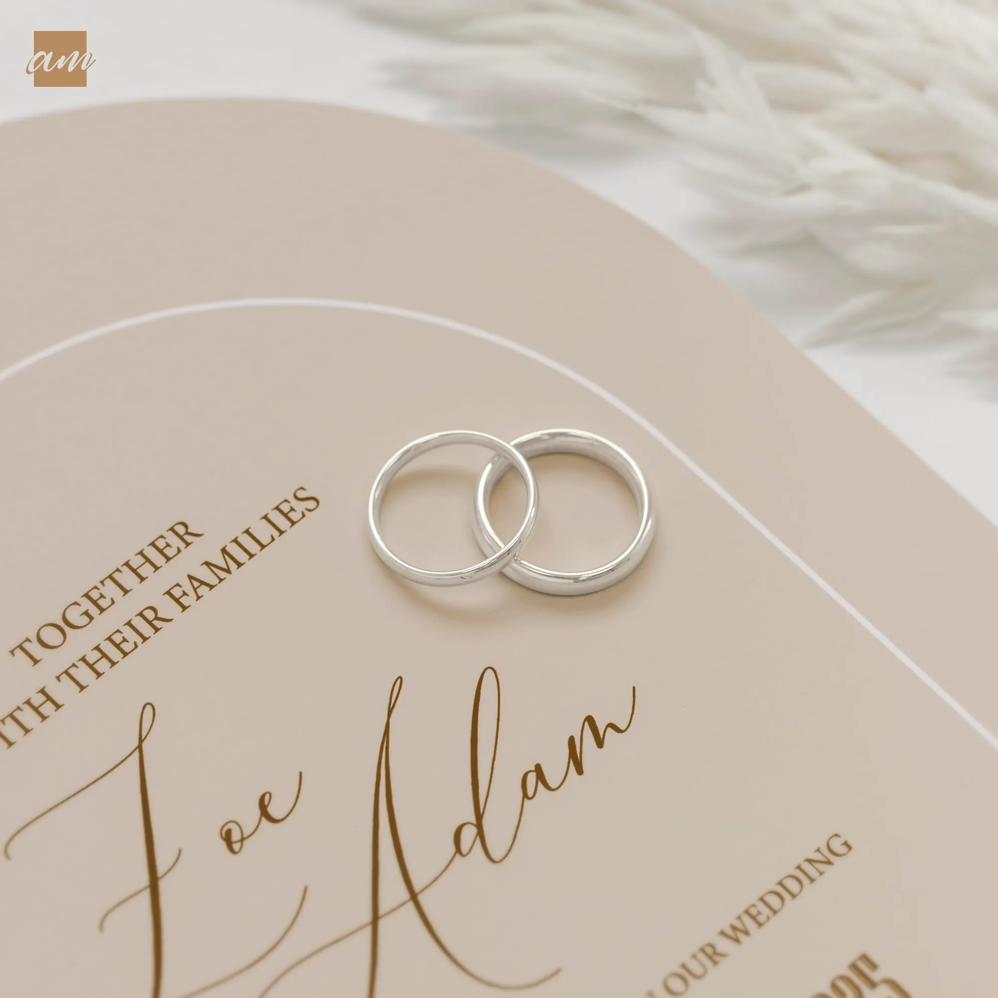 Amberta Fede Nuziale in Argento Sterling 925, 2.5 mm Misura 12 - immagine 3