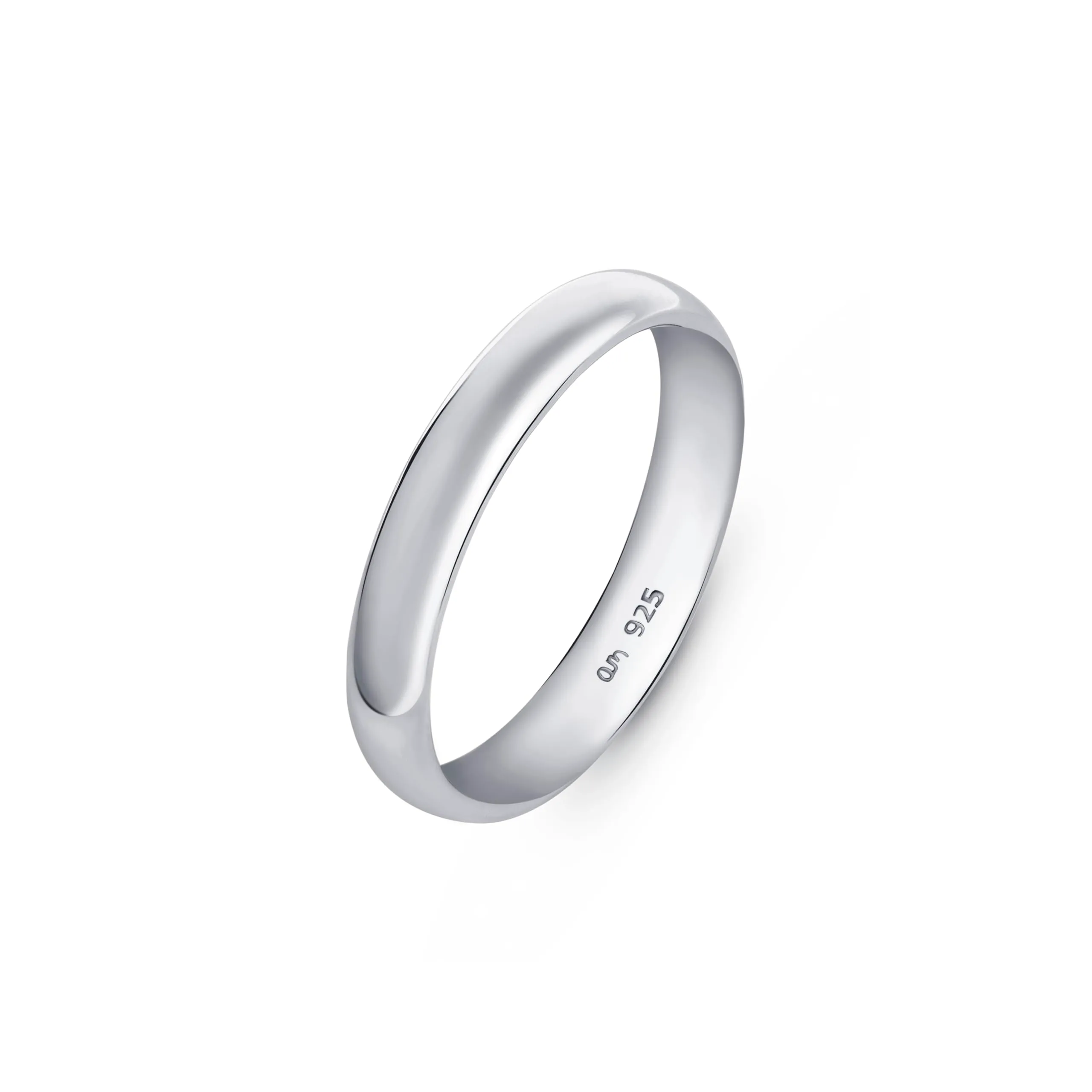 Amberta Fede Nuziale in Argento Sterling 925, 3.5 mm, Misura 19 - immagine 1