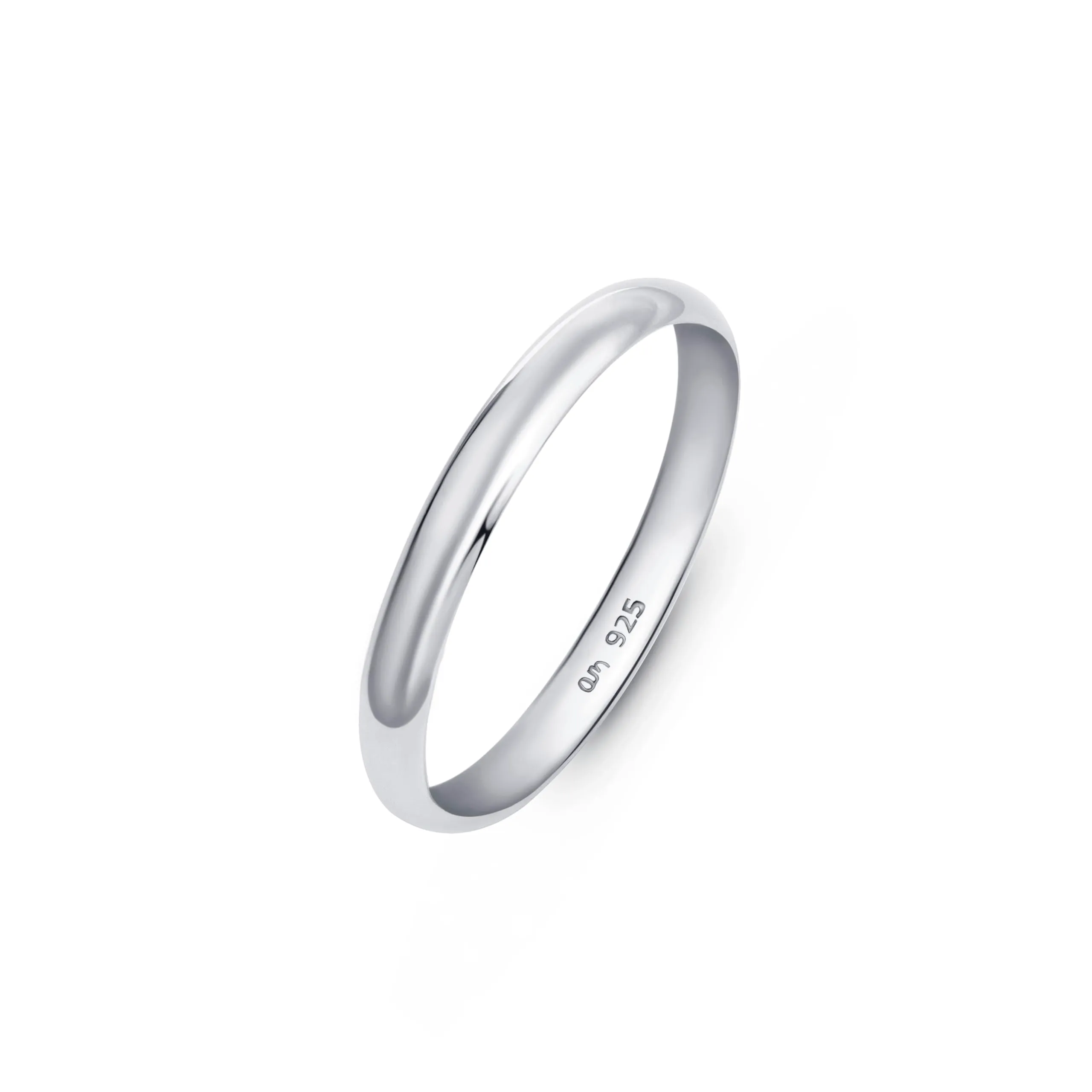 Amberta Fede Nuziale in Argento Sterling 925, Misura 15, 2.5 mm - immagine 1