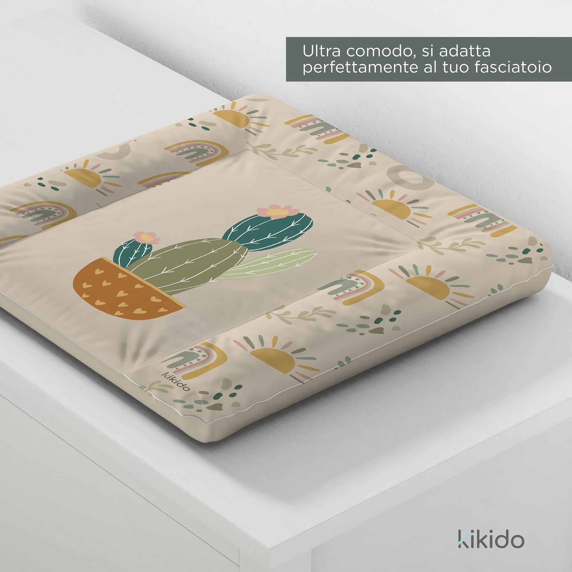 Kikido Materassino Fasciatoio 70x50 - Cactus - Impermeabile e Lavabile - immagine 3