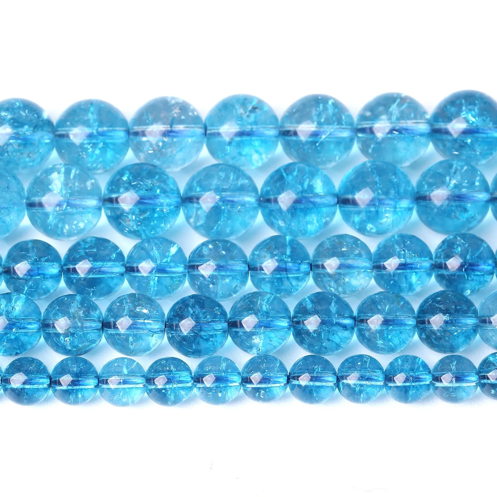 Jiejinyu 86 Perline in Cristallo di Quarzo Cracklé Blu 4mm per Gioielli e Braccialetti, Filo da 38,1 cm - immagine 1