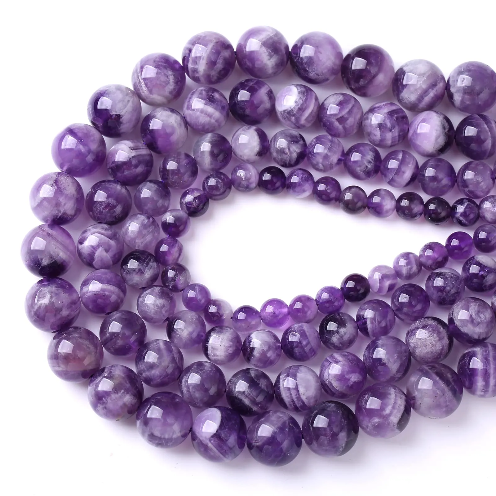Jiejinyu Perline in Quarzo Ametista Viola Dream 4mm, Grado A+, 88 Pezzi, 15" - immagine 3