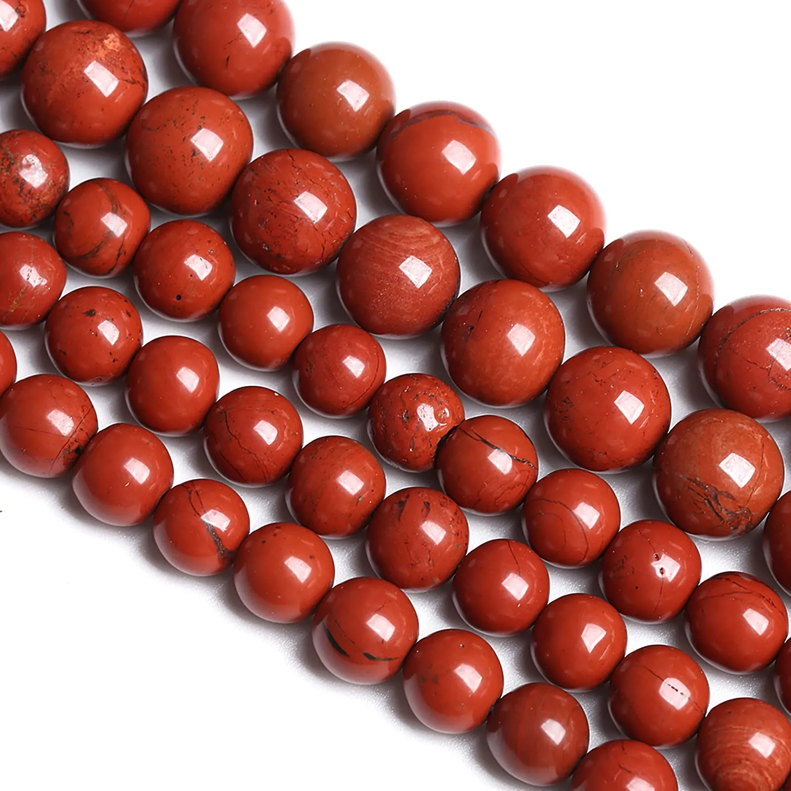 Jiejinyu Perline in Diaspro Rosso Cinese, 4 mm, 86 Pezzi - immagine 4