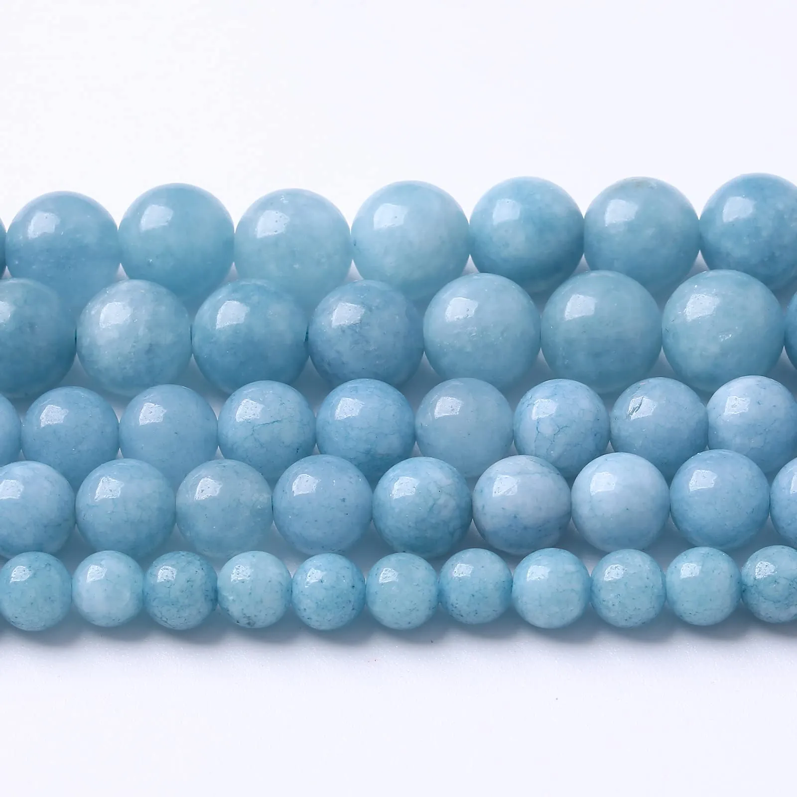 jiejinyu Perline in giada acquamarina blu, 4 mm, 86 pezzi - immagine 4