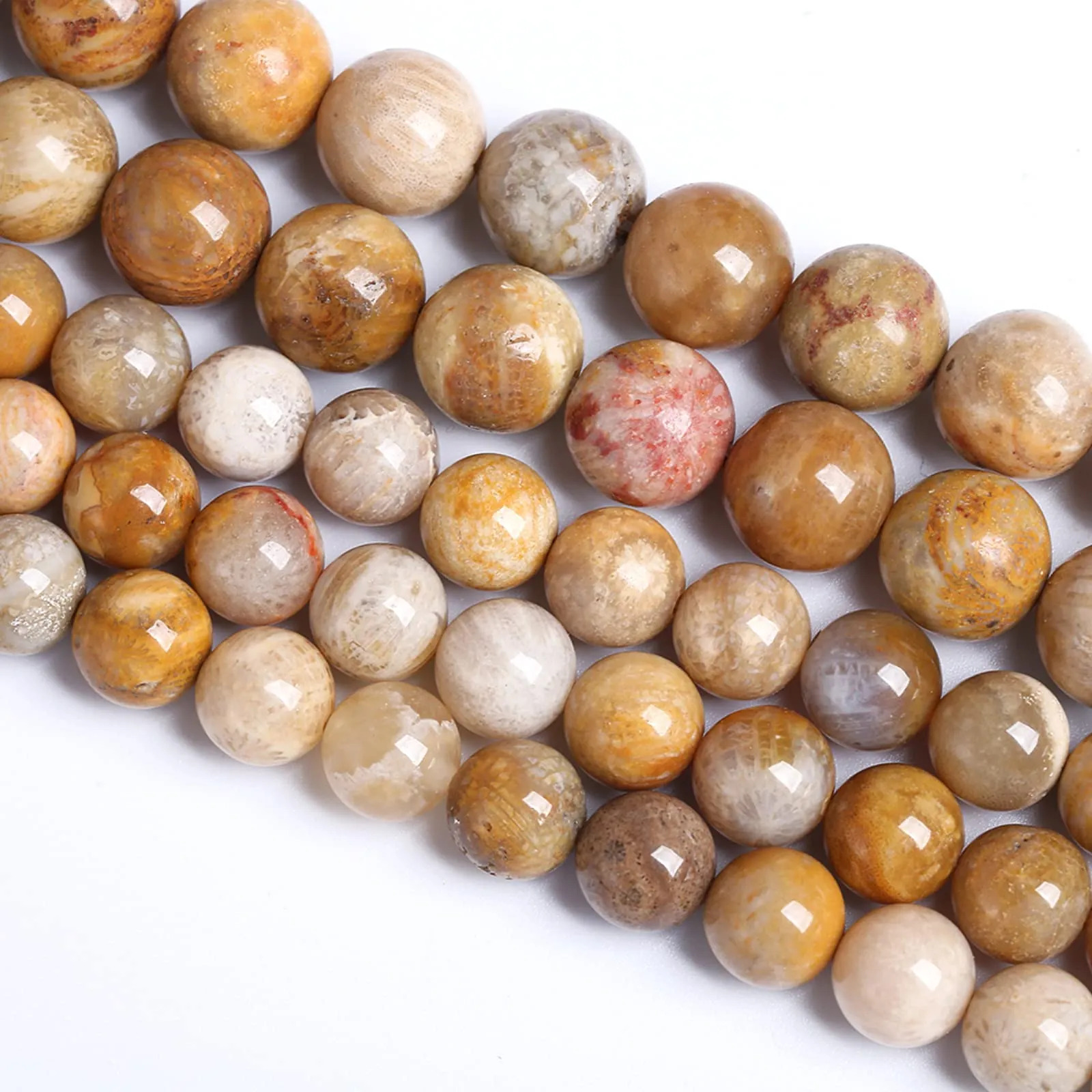 Jiejinyu 160 Perline in Pietra Naturale Corallo, Giada e Crisantemo 4mm - immagine 2