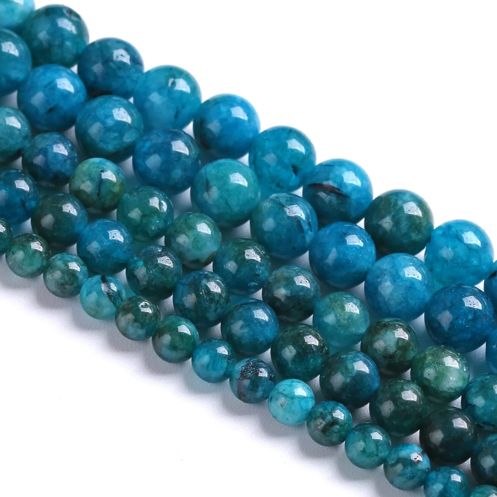 jiejinyu Perline in apatite blu, 12 mm, 32 pezzi - immagine 3