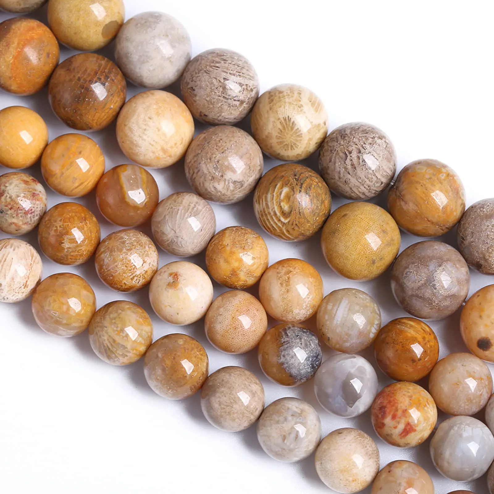 Jiejinyu Perline in Pietra Naturale Corallo, Giada e Crisantemo 6mm, 120 Pezzi - immagine 4