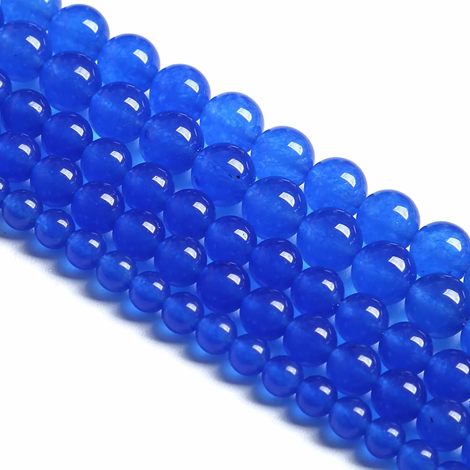 jiejinyu Perline in Calcedonio Blu Profondo 4mm per Gioielli, 160 Pezzi - immagine 3
