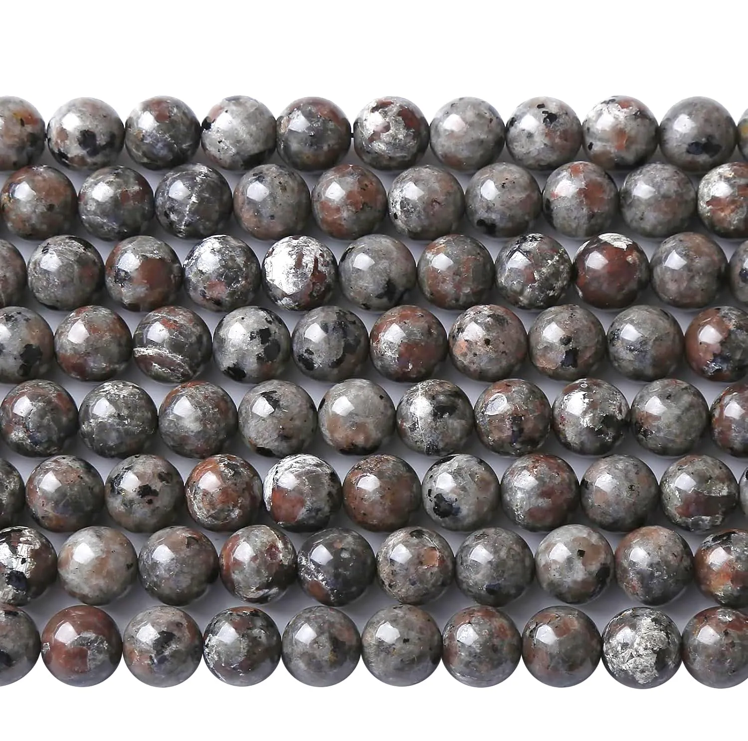 Jiejinyu Perline in pietra Yooperlite a forma di fiamma, 6 mm, 2 fili, 110 pezzi - immagine 3