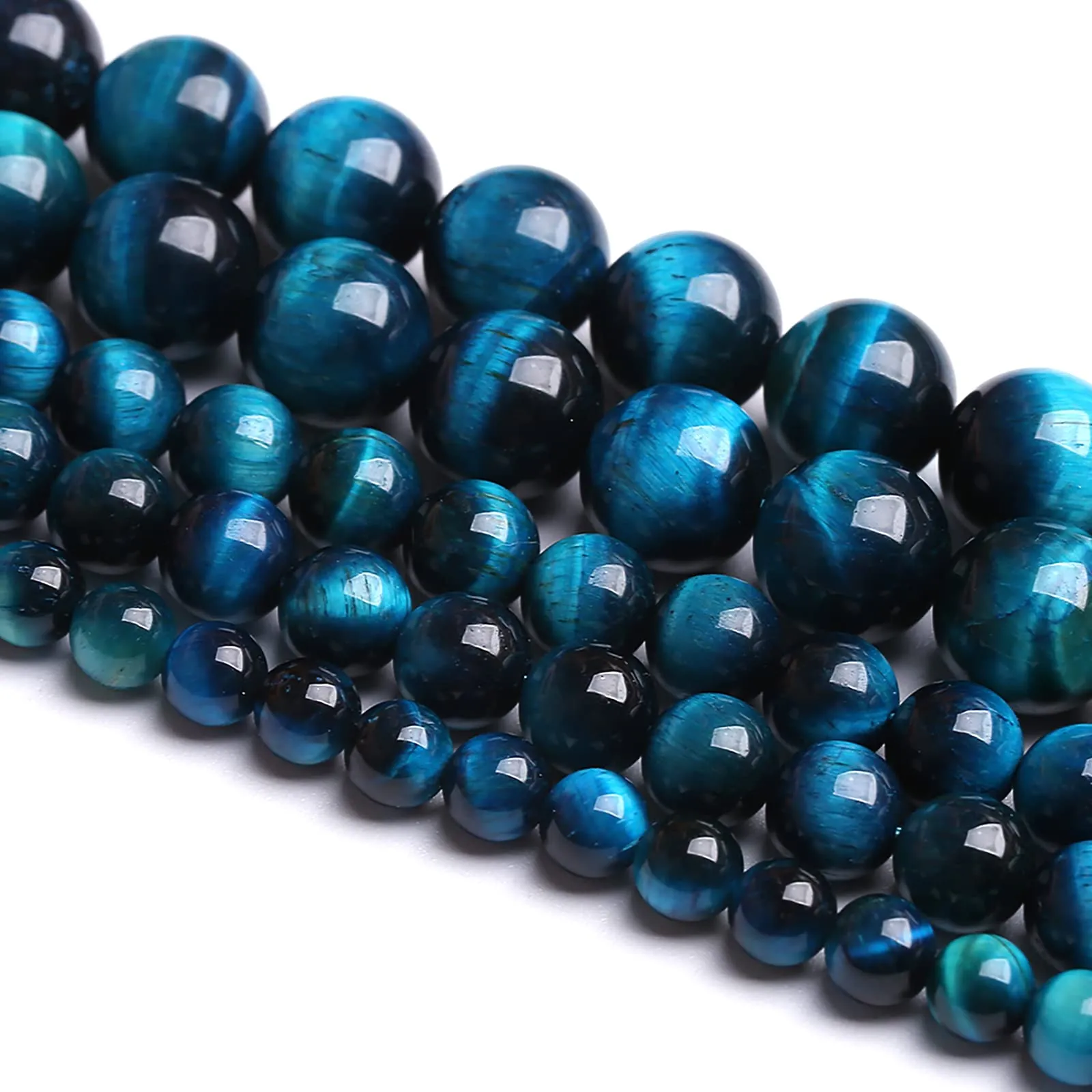 jiejinyu Perline in Occhio di Tigre Blu, Pietra Naturale, 4mm, 160 Pezzi (2 Fili) - immagine 2