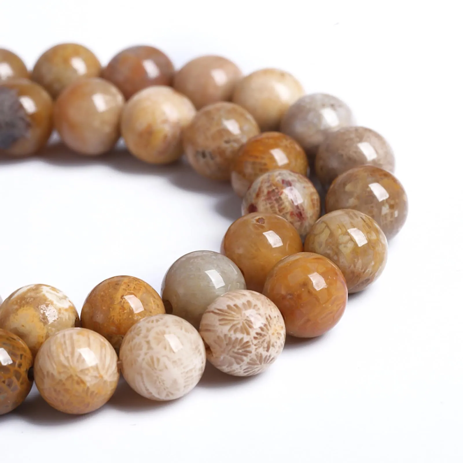 jiejinyu 75 Perline in Pietra Naturale 10 mm, Corallo, Giada, Crisantemo per Gioielli Fai da Te - immagine 4