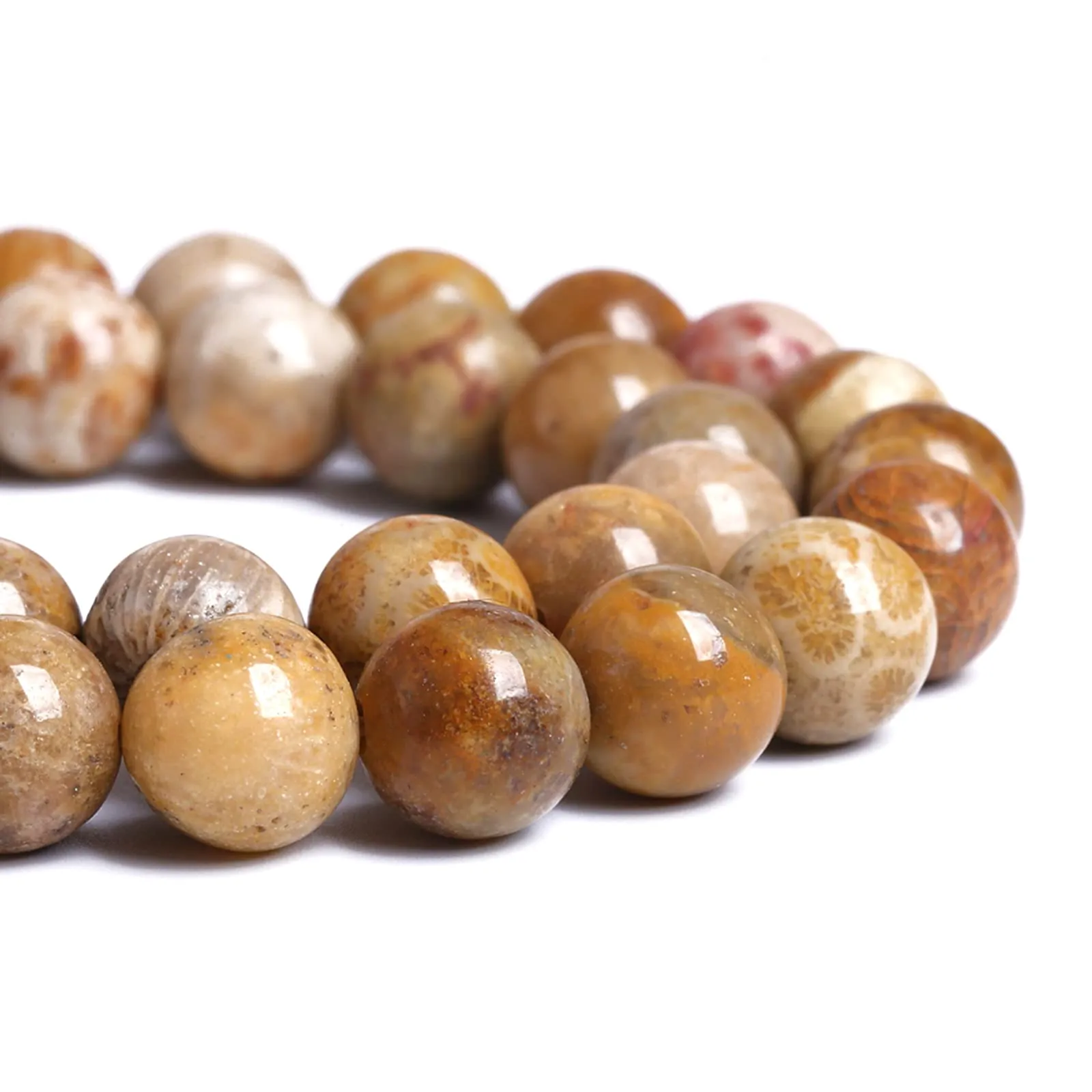 Jiejinyu Perline in Pietra Naturale Corallo, Giada e Crisantemo 8mm, 90 Pezzi - immagine 2