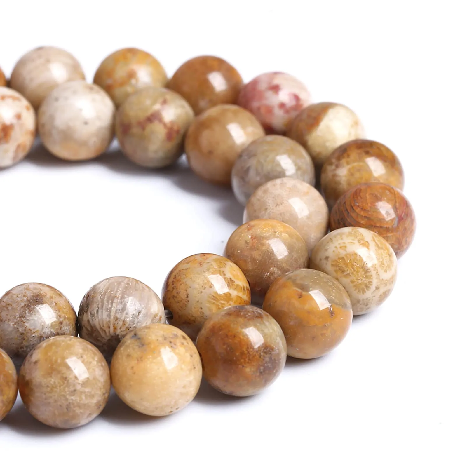 Jiejinyu Perline in Pietra Naturale Corallo, Giada e Crisantemo 8mm, 90 Pezzi - immagine 3