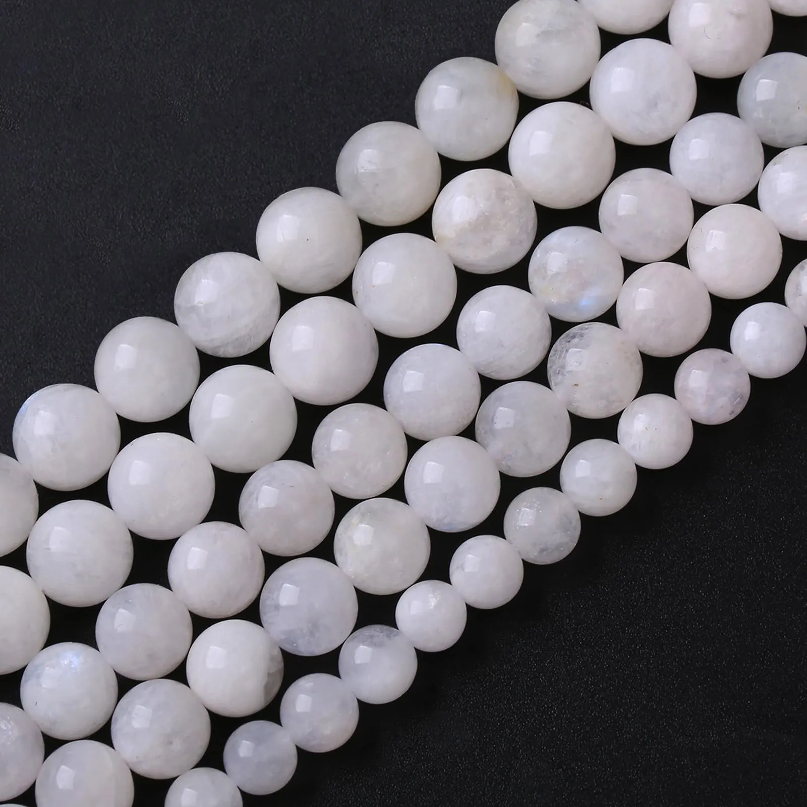 jiejinyu Perline in Pietra di Luna Bianca Naturale 8mm, 45 Pezzi per Creazione di Gioielli - immagine 3