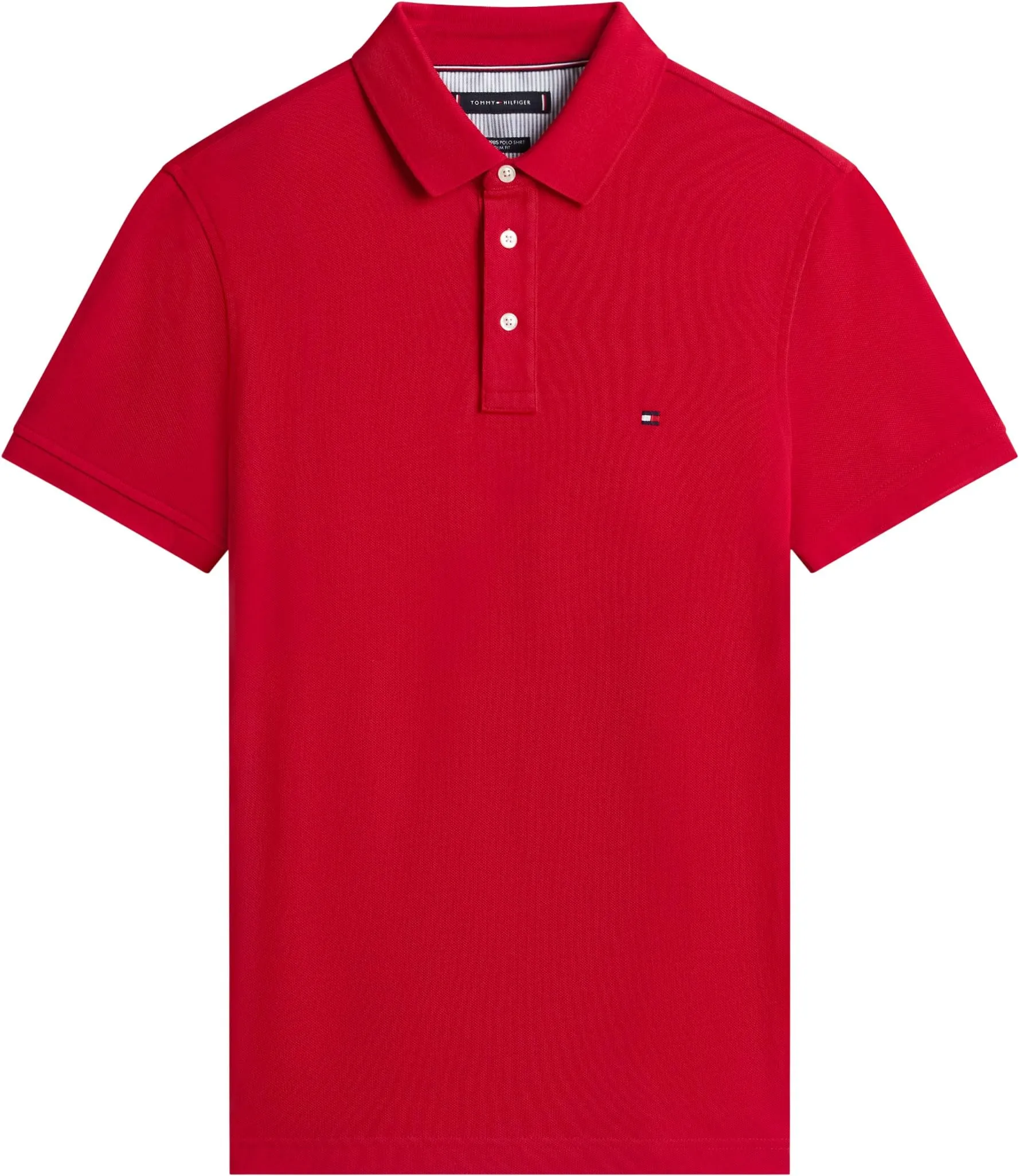 Tommy Hilfiger 1985 Slim Fit Men's Short Sleeve Polo Shirt, Medium Red, M - immagine 6