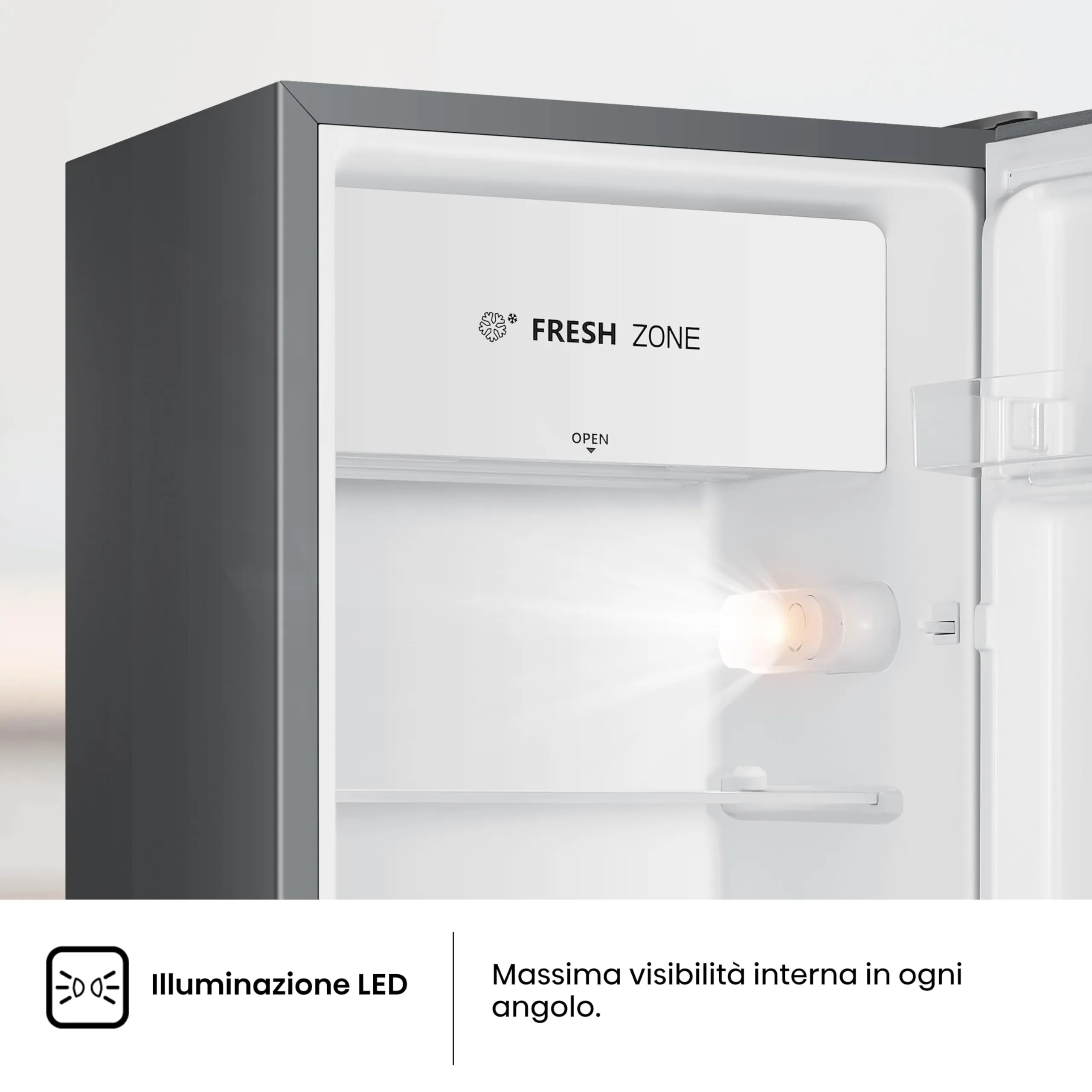 Hisense MUR48092SE Frigorifero Monoporta, Classe E, Silver, 94 Litri - immagine 8