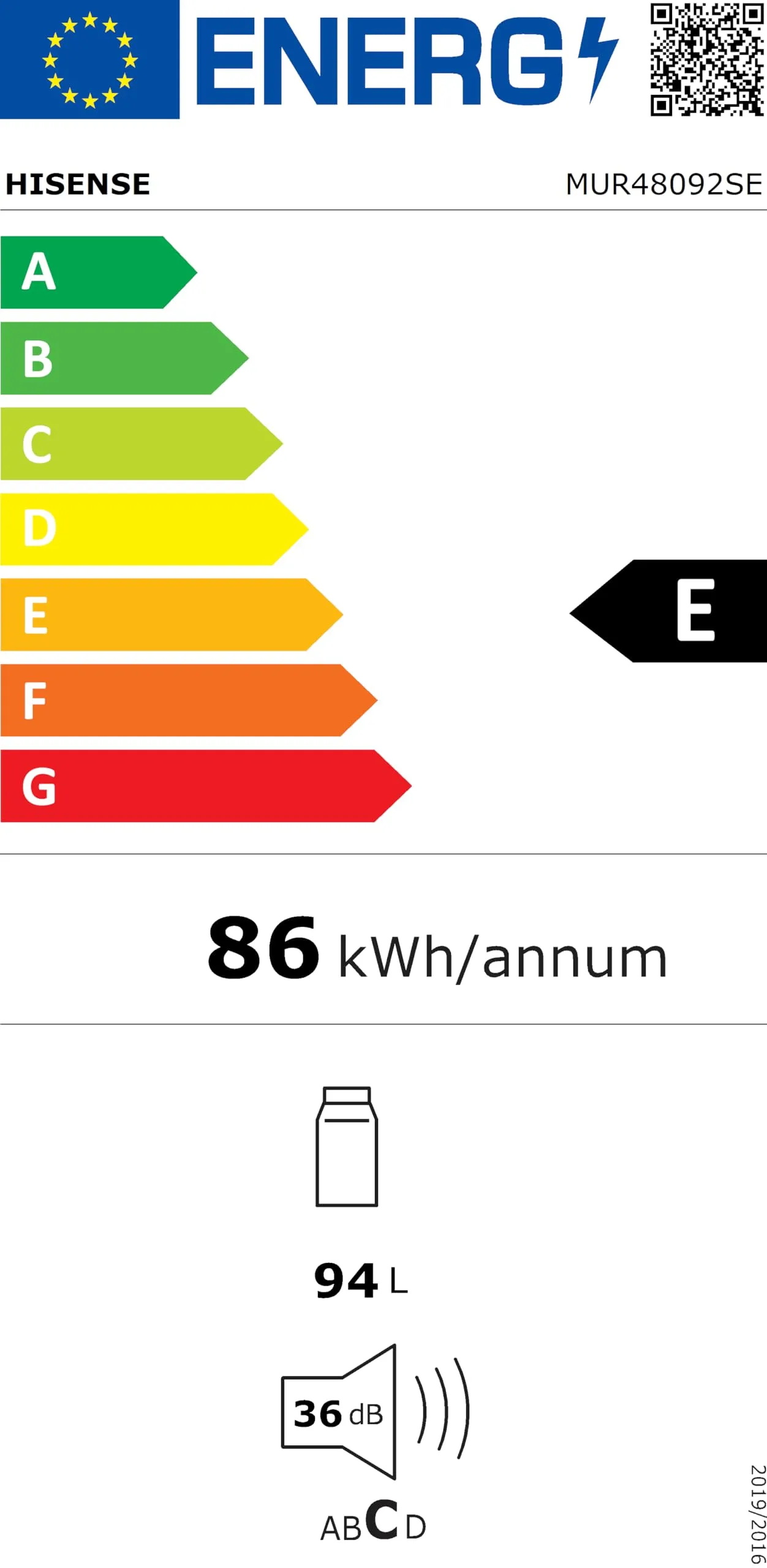 Hisense MUR48092SE Frigorifero Monoporta, Classe E, Silver, 94 Litri - immagine 13