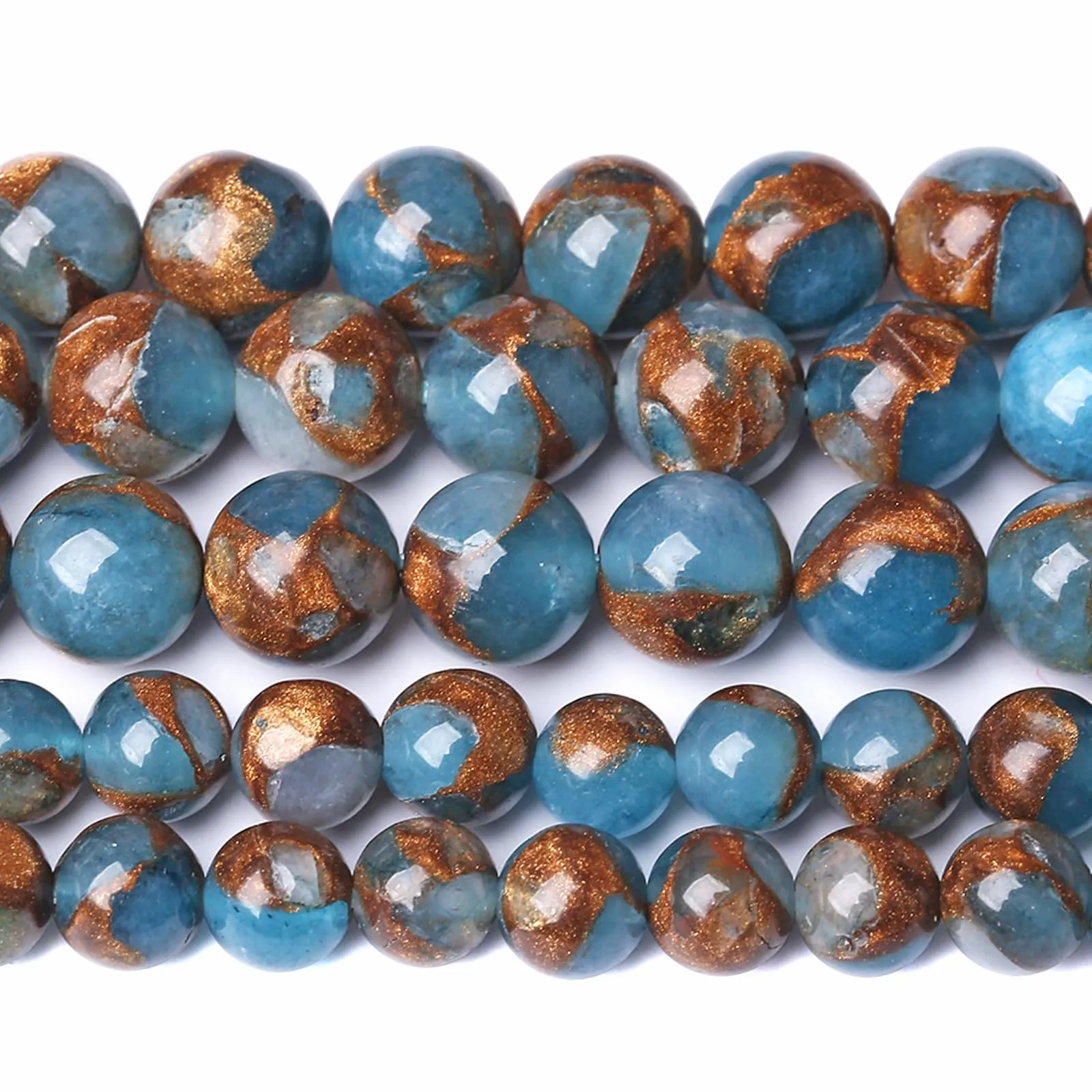 Jiejinyu Perline in Smalto Blu Lago 8 mm, 90 Pezzi - immagine 1