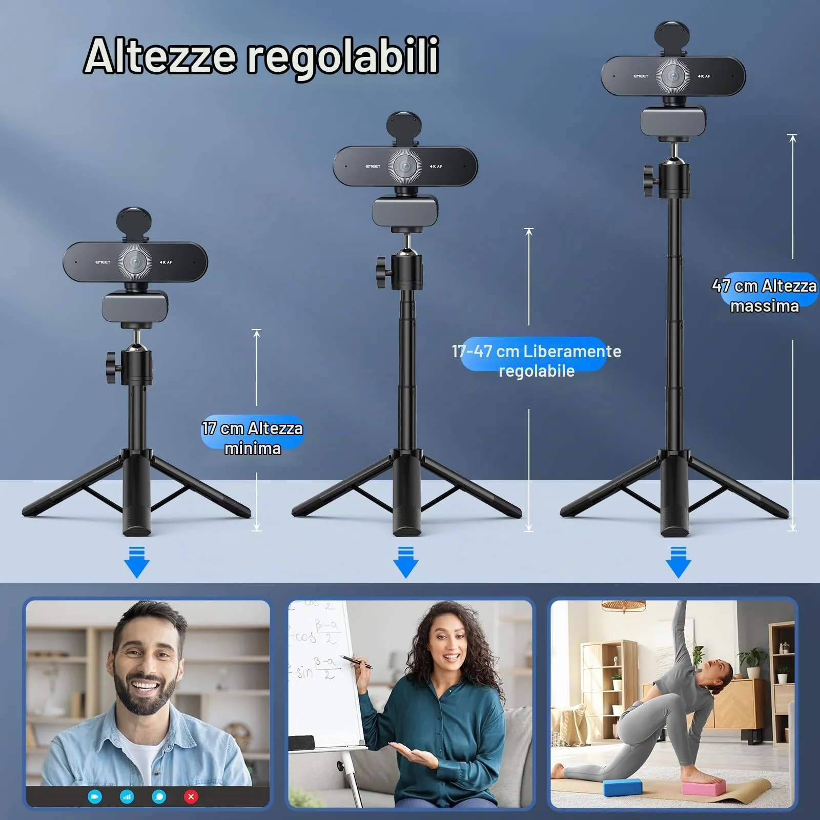 EMEET Nova 4K Webcam Ultra HD con Microfoni a Cancellazione del Rumore, Grandangolo 73°, PDAF e Protezione dell'Obiettivo - immagine 7