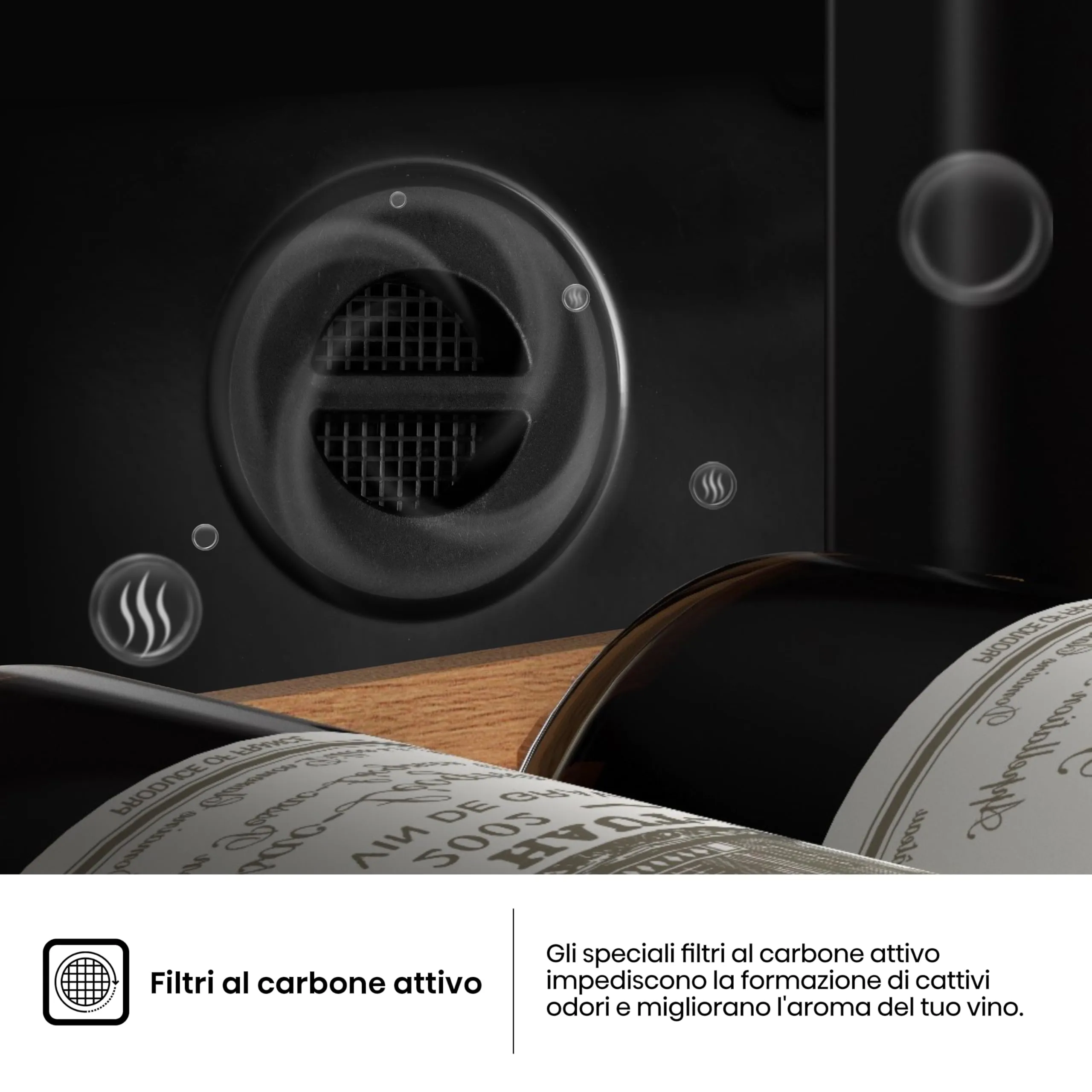 Hisense RW3N230GELF Cantinetta Vino 108 Bottiglie, Classe F, Nero - immagine 4