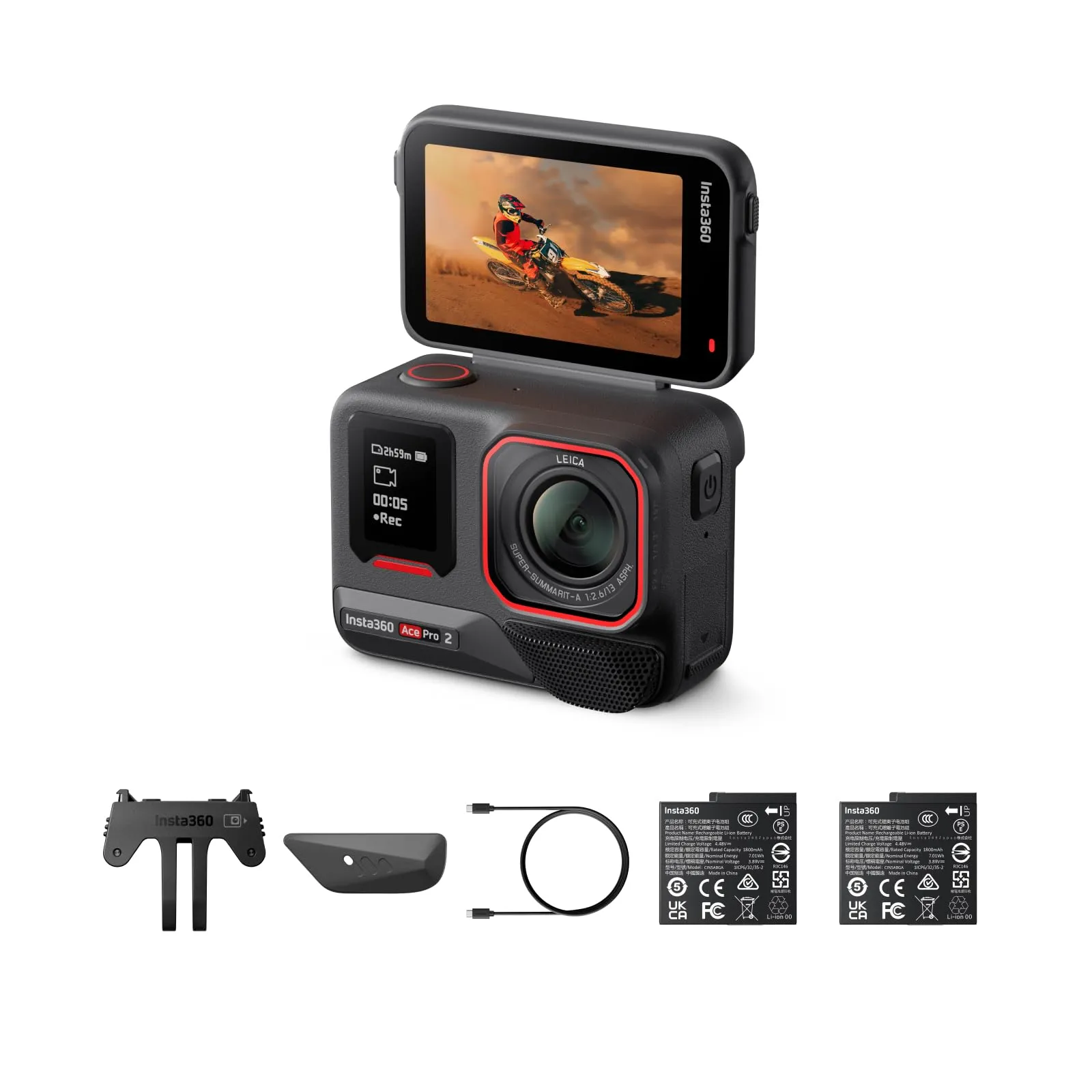 Insta360 Ace Pro 2 Action Cam 8K Leica with Double Battery - immagine 1