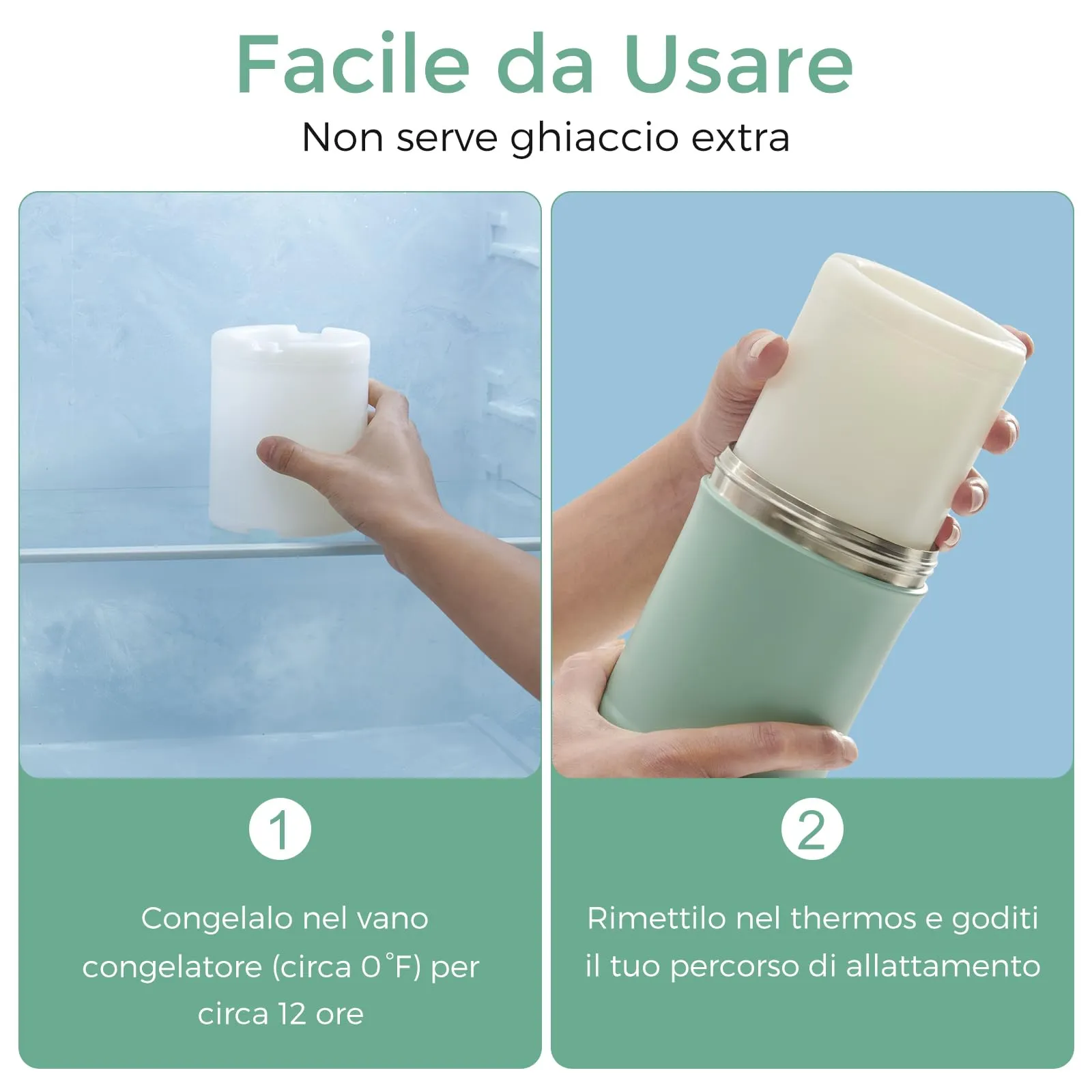 Momcozy Refrigeratore Portatile per Latte Materno 650ml Verde CM01EU - immagine 5