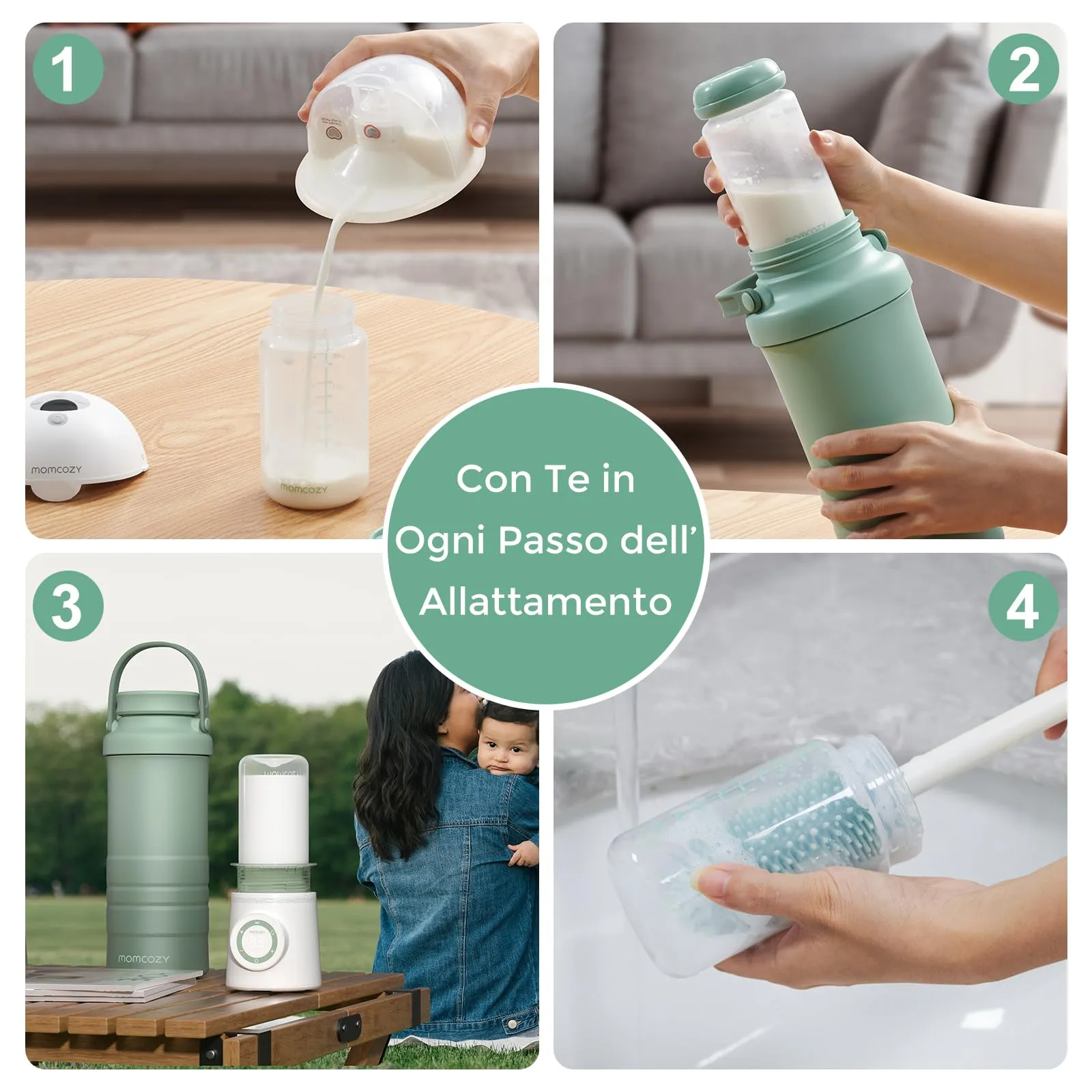 Momcozy Refrigeratore Portatile per Latte Materno 650ml Verde CM01EU - immagine 8