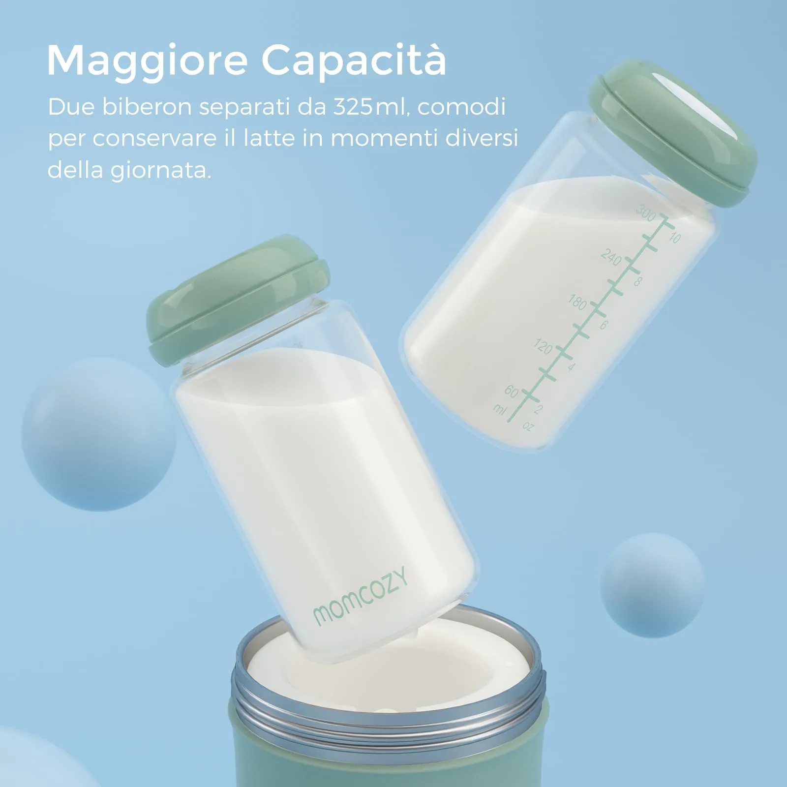Momcozy Refrigeratore Portatile per Latte Materno 650ml Verde CM01EU - immagine 9