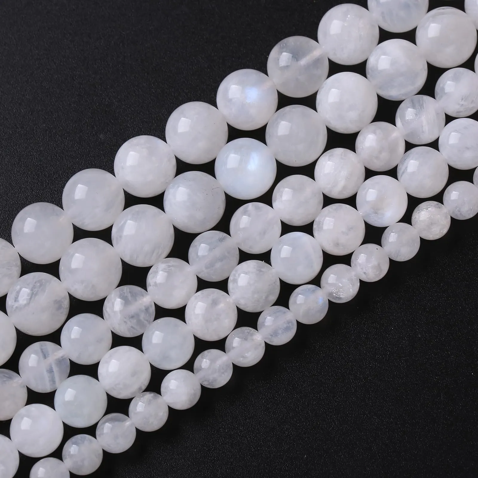 Jiejinyu 160 Perline in Pietra di Luna Bianca 4mm per Gioielli Fai da Te - immagine 2