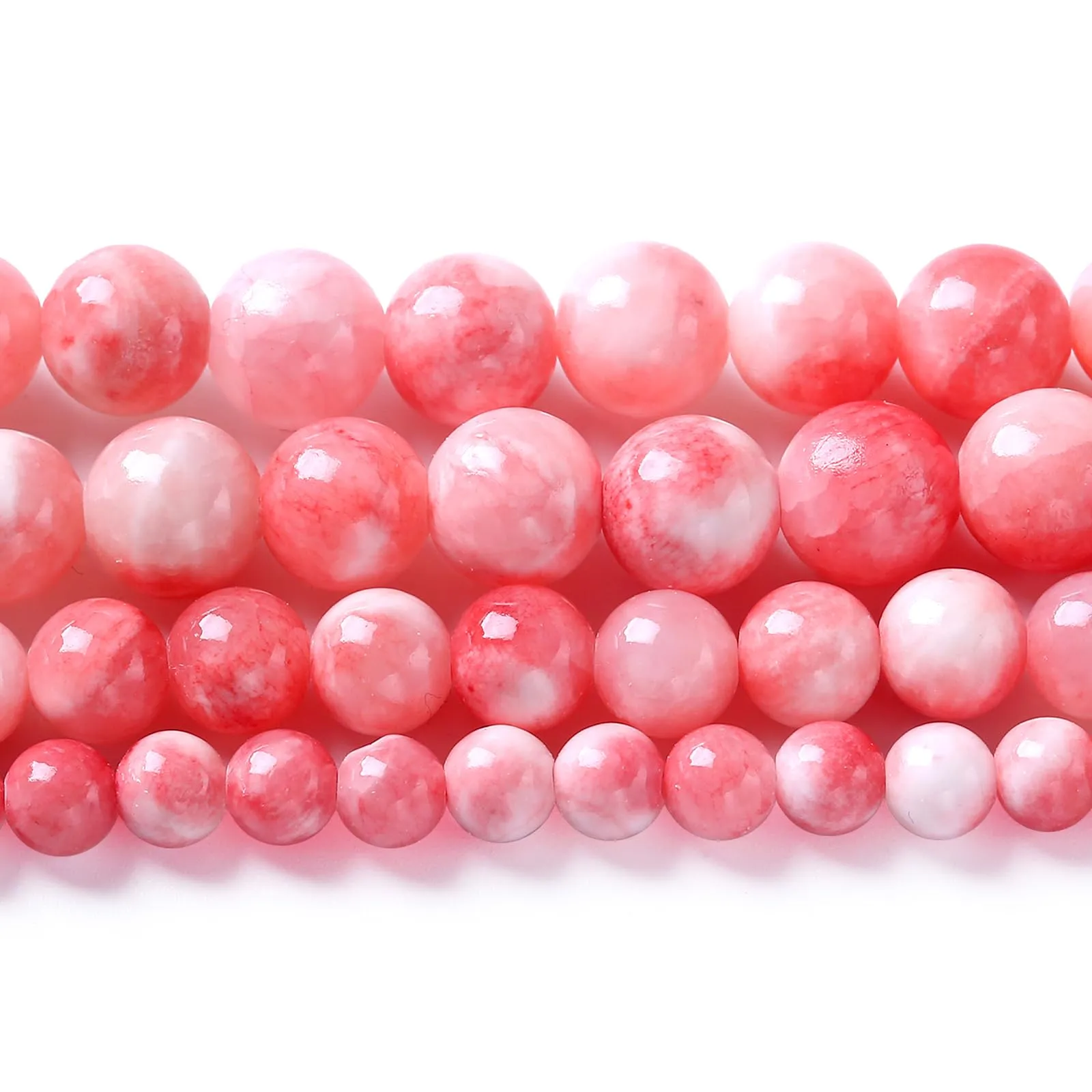 Jiejinyu Perline in Giada Persiana Rosa, 8 mm, 90 Pezzi, 2 Fili - immagine 4