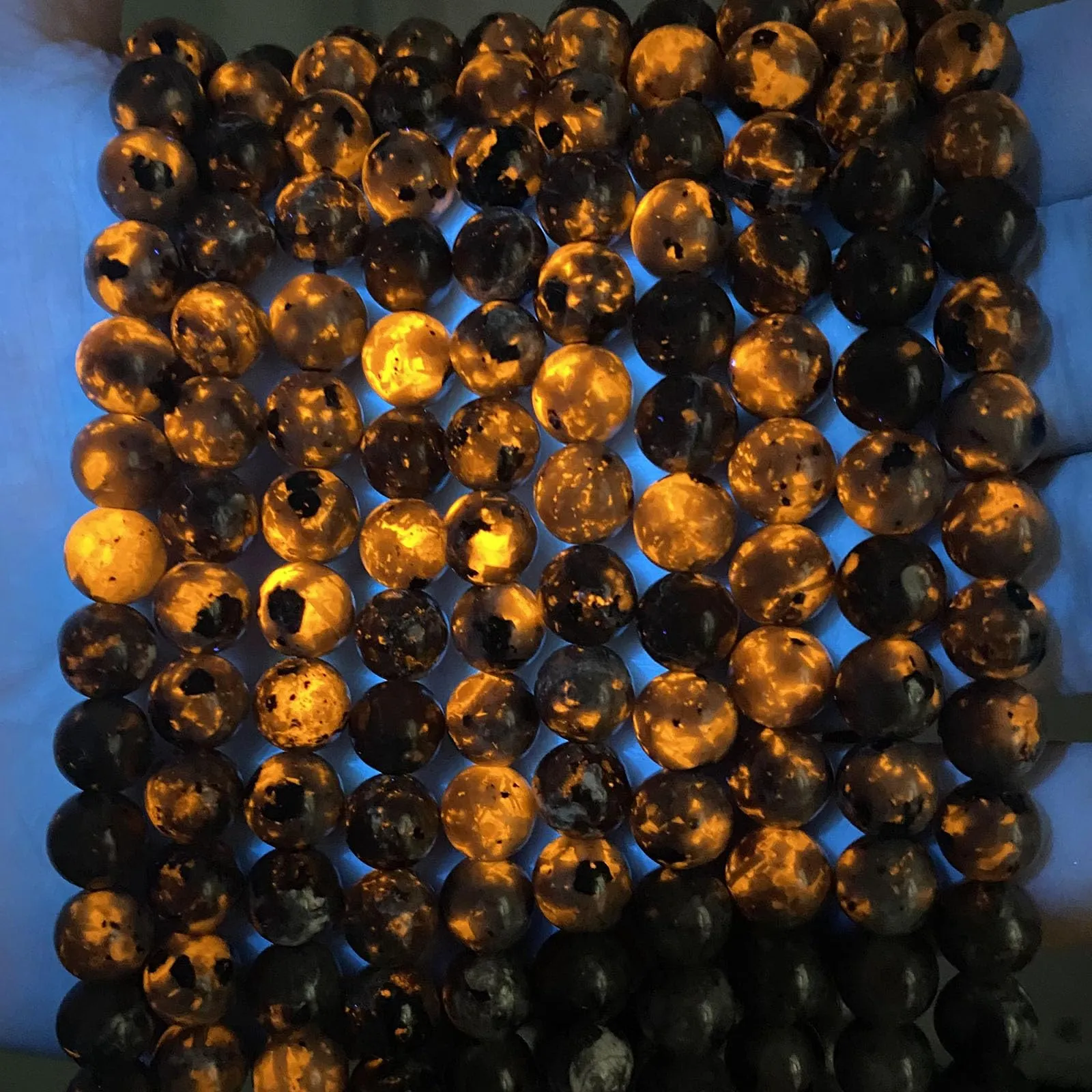 jiejinyu Perle di pietra Yooperlite fiammeggiante 8mm, 85 pezzi - immagine 3