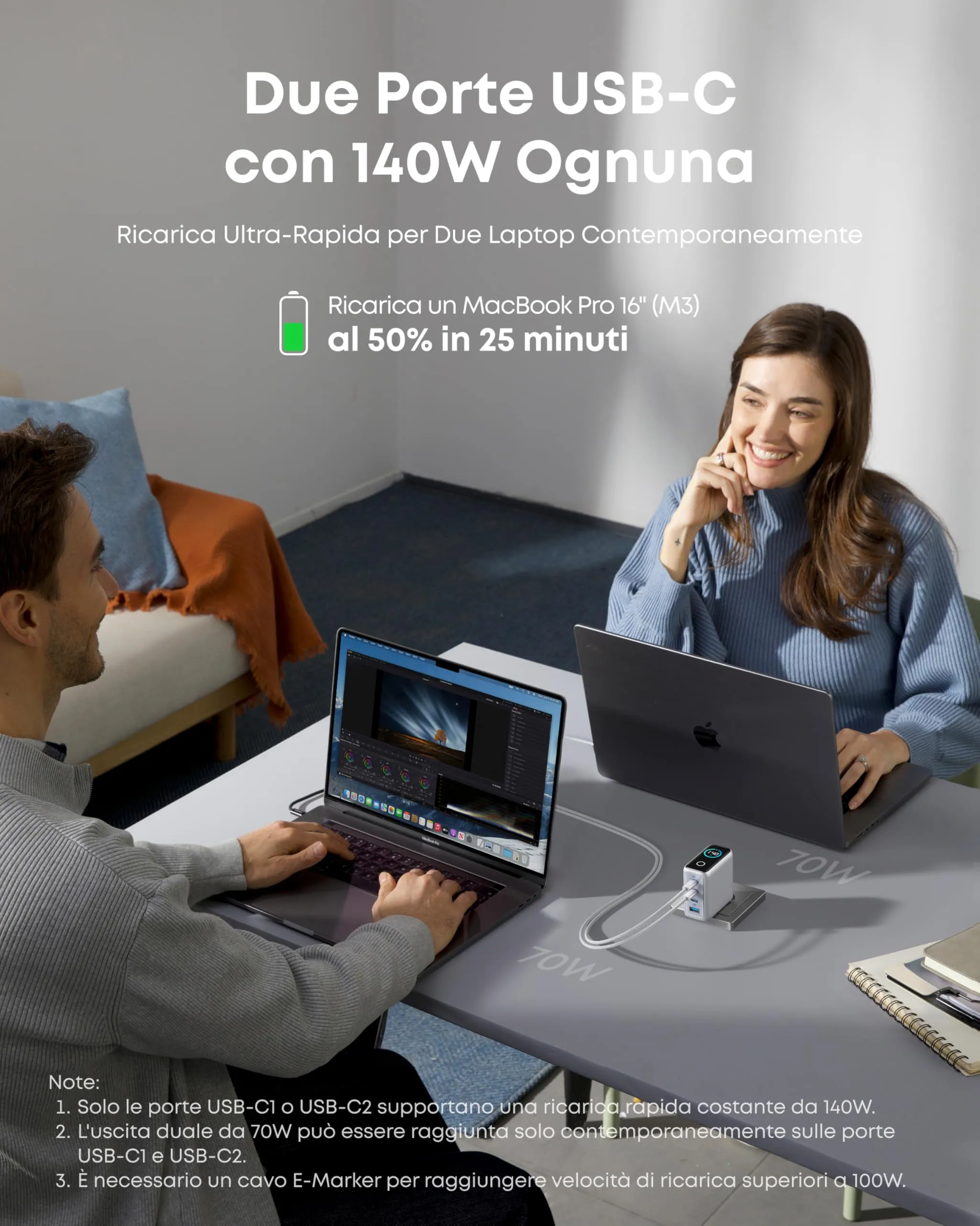 Anker Zolo Caricatore USB-C 140W GaN 4 Porte B2697 - immagine 3