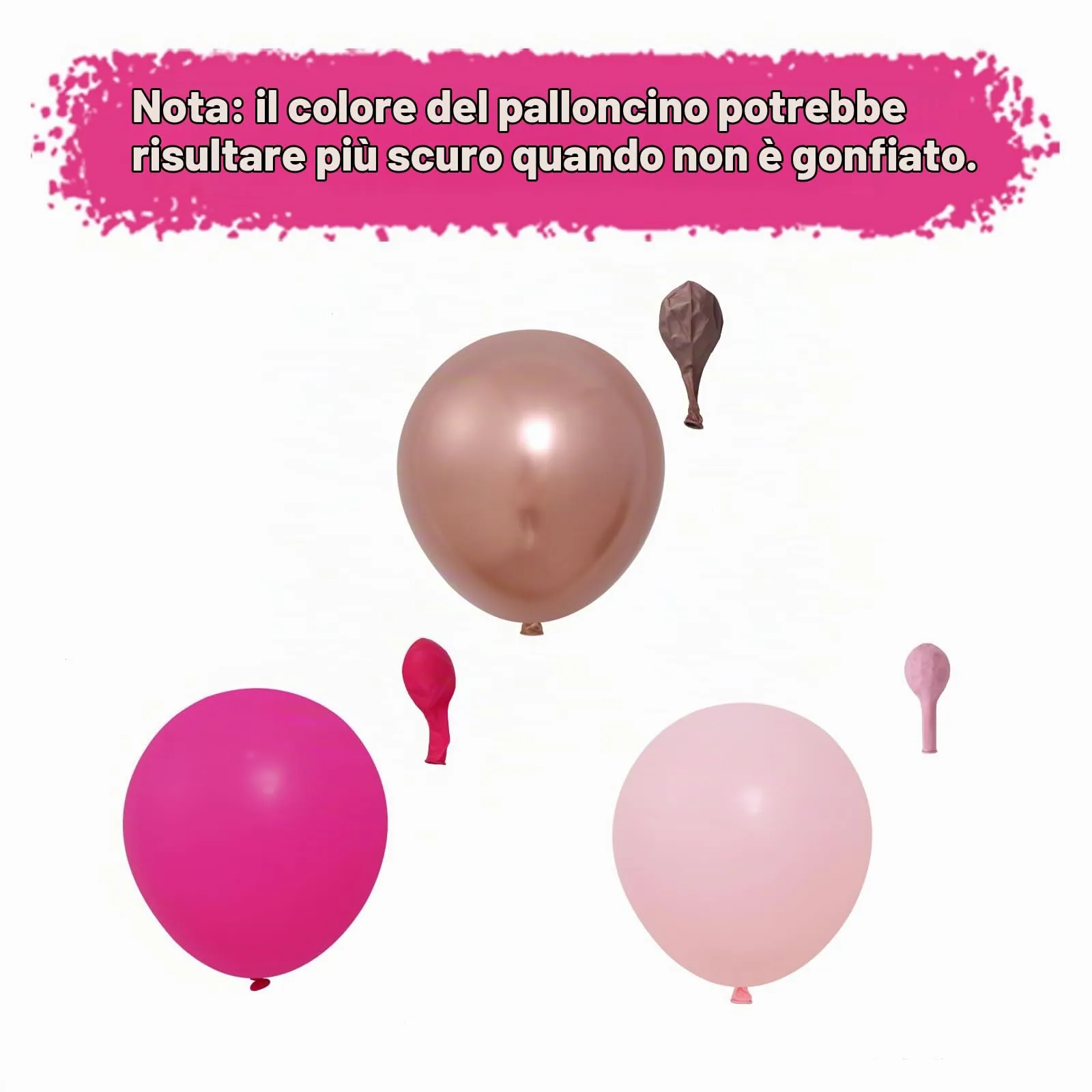 fairymaiden Kit Arco Palloncini Rosa, 112 Pezzi Rosa Oro, Fucsia e Rosa Macaron per Compleanno, Matrimonio, Battesimo e Anniversario - immagine 6