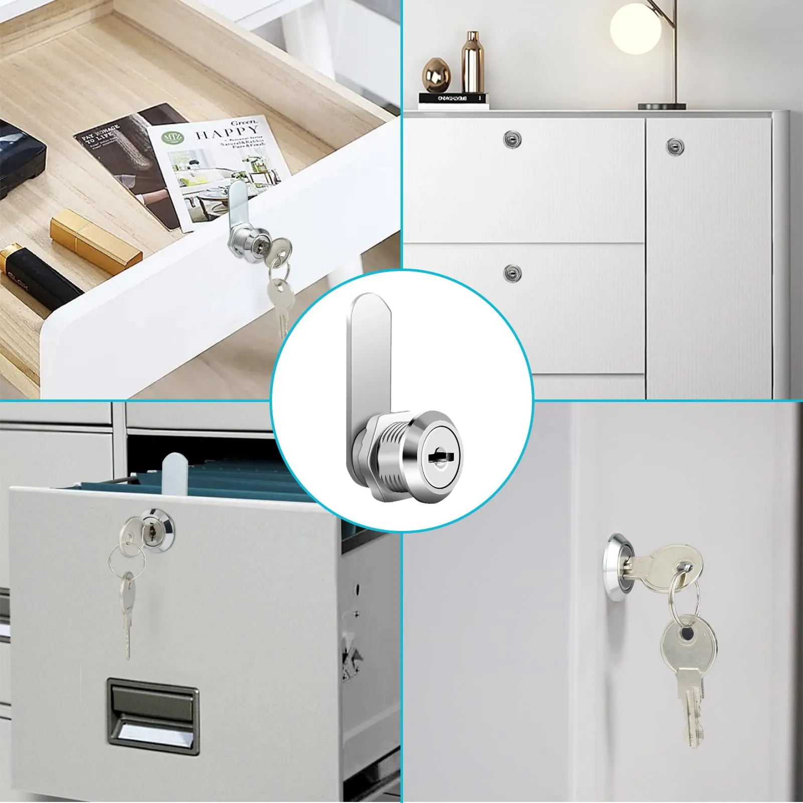 AiQInu Serratura per Cassetta Postale e Armadietto 20 mm con 7 Lamelle e 2 Chiavi - immagine 7