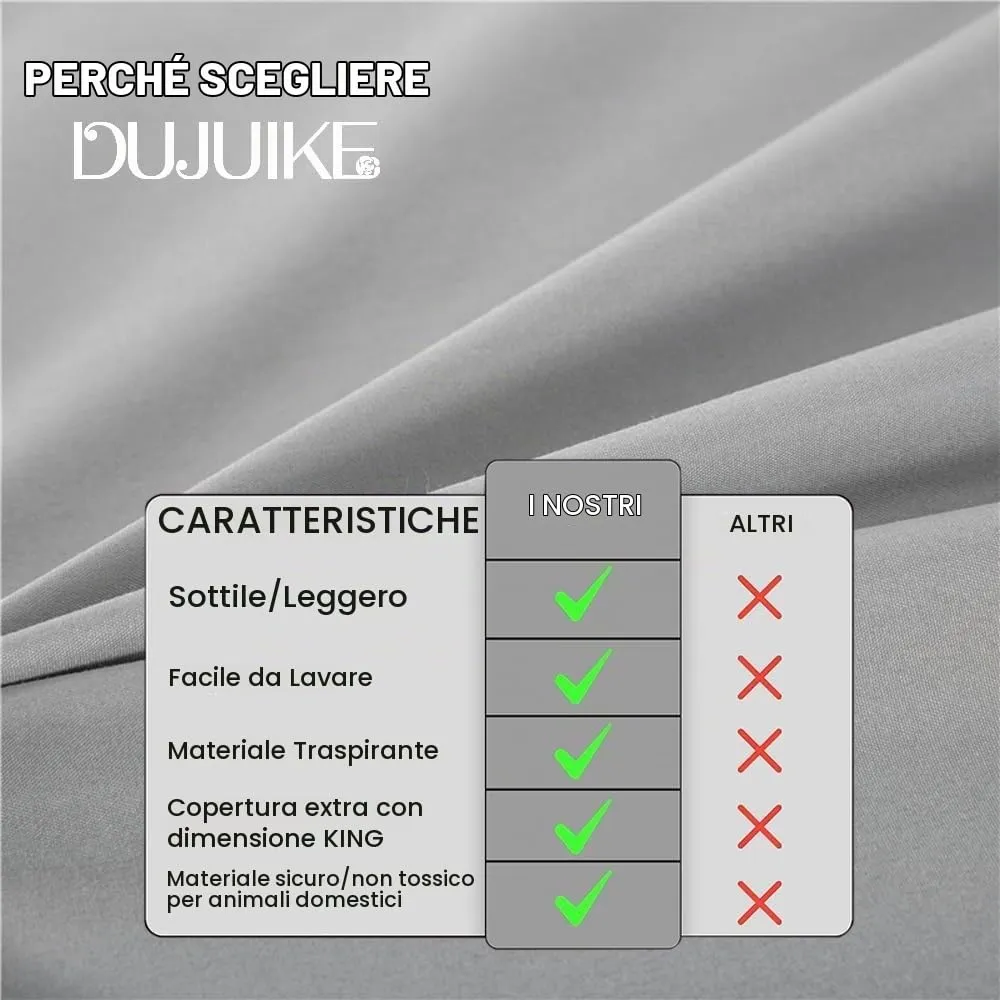 DUJUIKE Copriletto Impermeabile, Super King 230 x 300 cm, Grigio - immagine 4