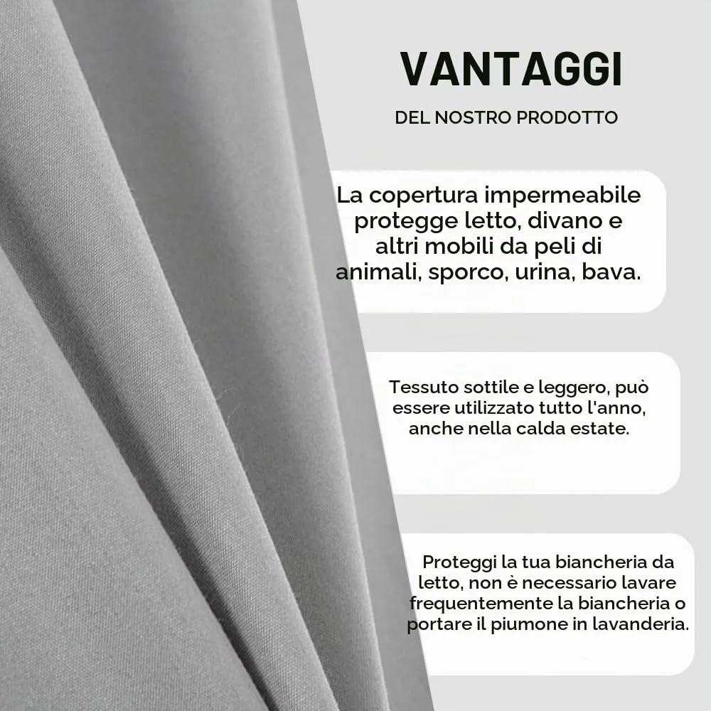 DUJUIKE Copriletto Impermeabile, Super King 230 x 300 cm, Grigio - immagine 7
