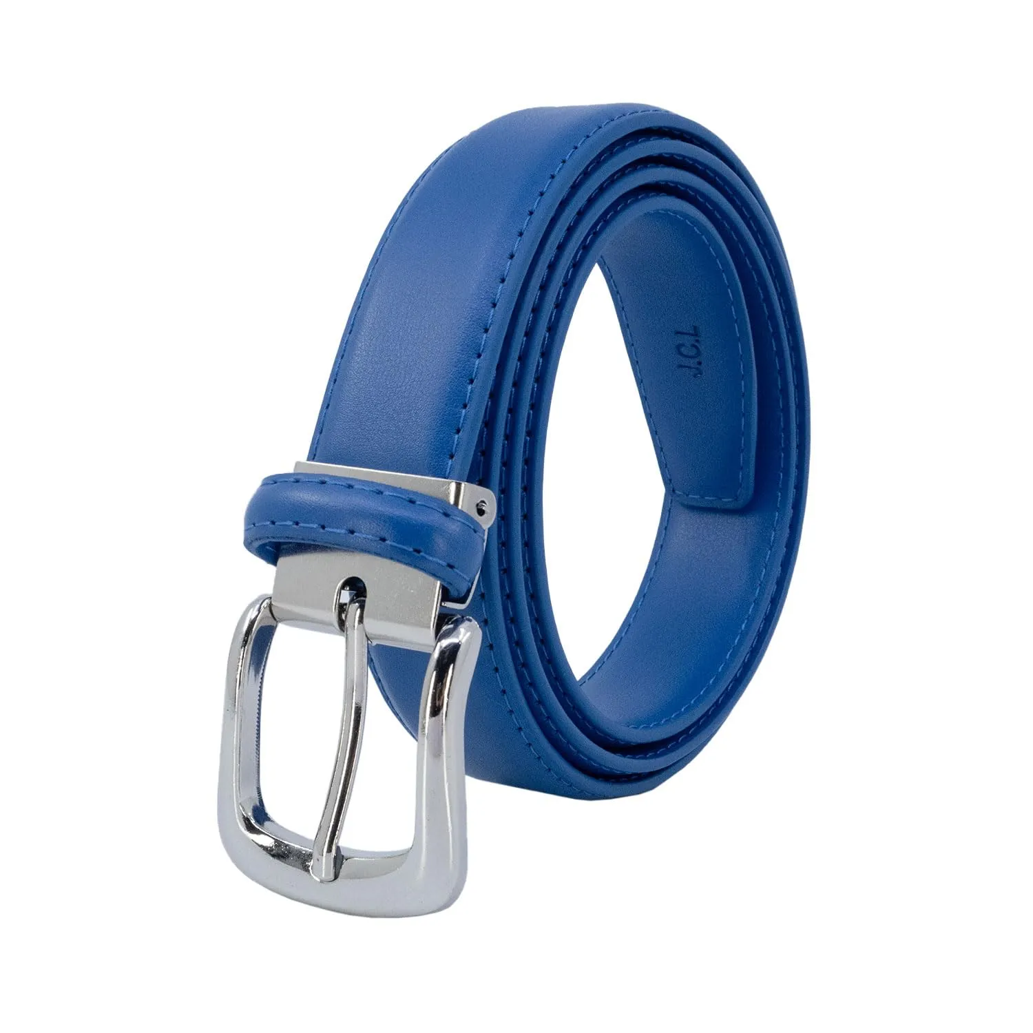 YEHMAN Cintura in pelle di mucca, 3 cm x 120 cm, Blu Reale - immagine 1