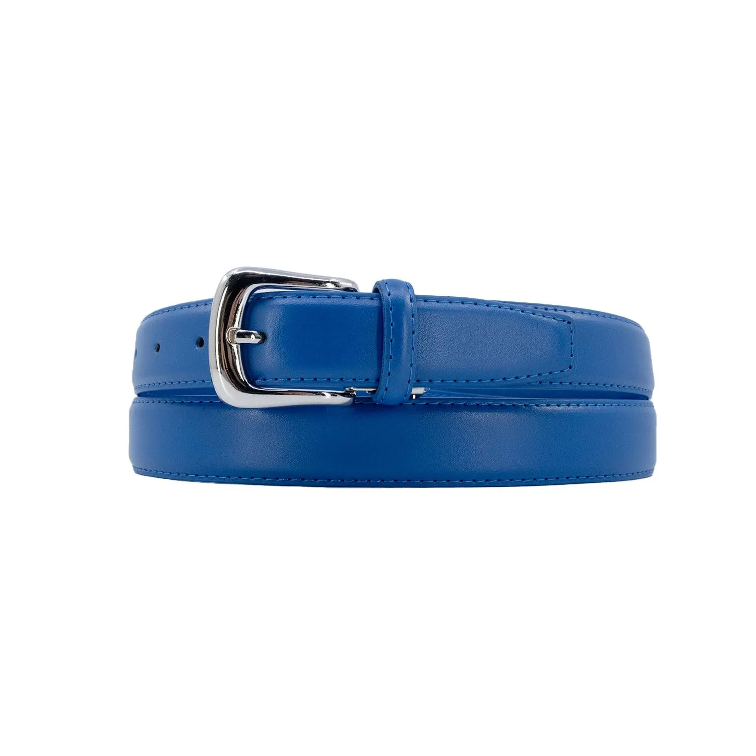 YEHMAN Cintura in pelle di mucca, 3 cm x 120 cm, Blu Reale - immagine 2