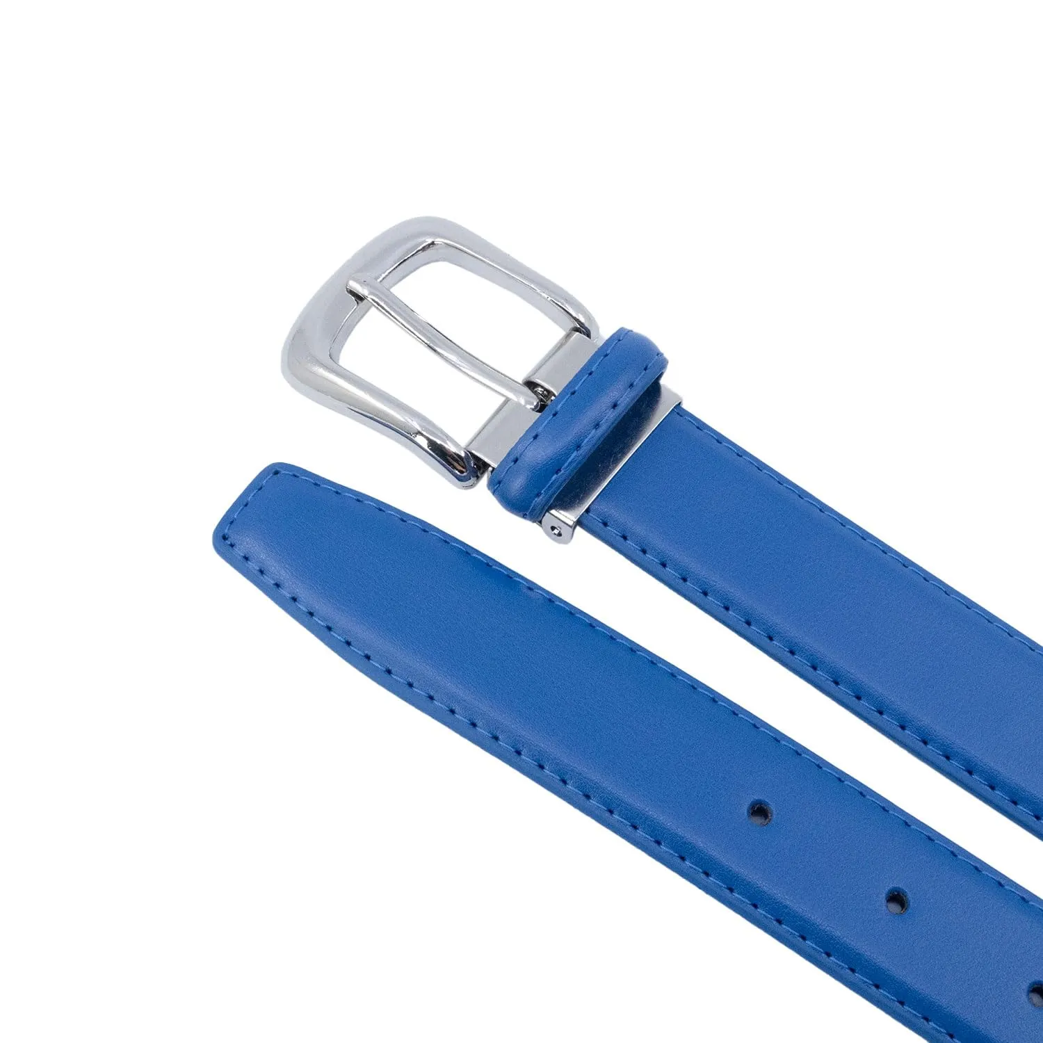 YEHMAN Cintura in pelle di mucca, 3 cm x 120 cm, Blu Reale - immagine 4