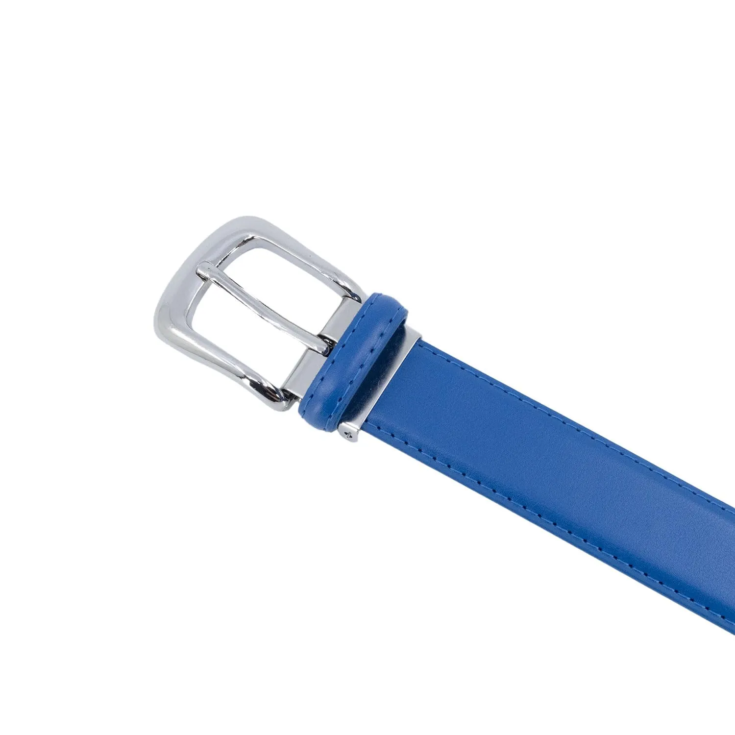 YEHMAN Cintura in pelle di mucca, 3 cm x 120 cm, Blu Reale - immagine 5