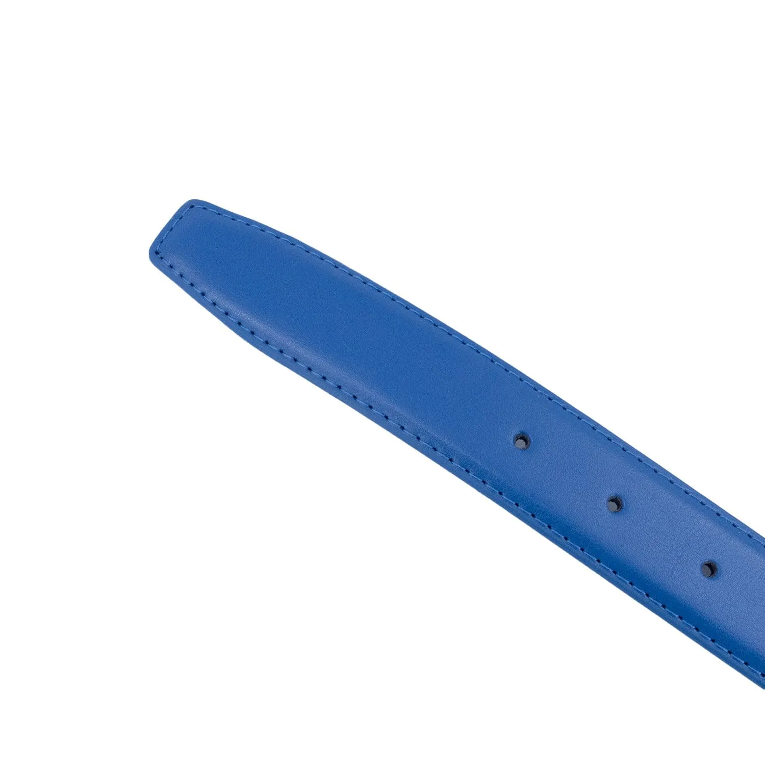 YEHMAN Cintura in pelle di mucca, 3 cm x 120 cm, Blu Reale - immagine 6