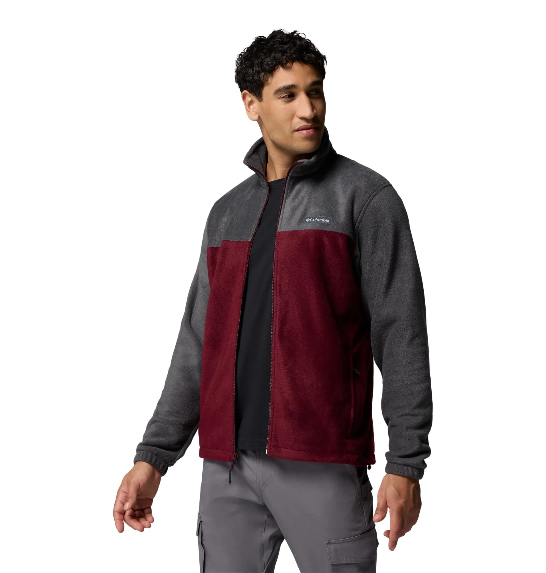 Columbia Steens Mountain Full Zip 2.0 Men's Fleece Jacket, Shark/Rich Wine, XXL - immagine 5
