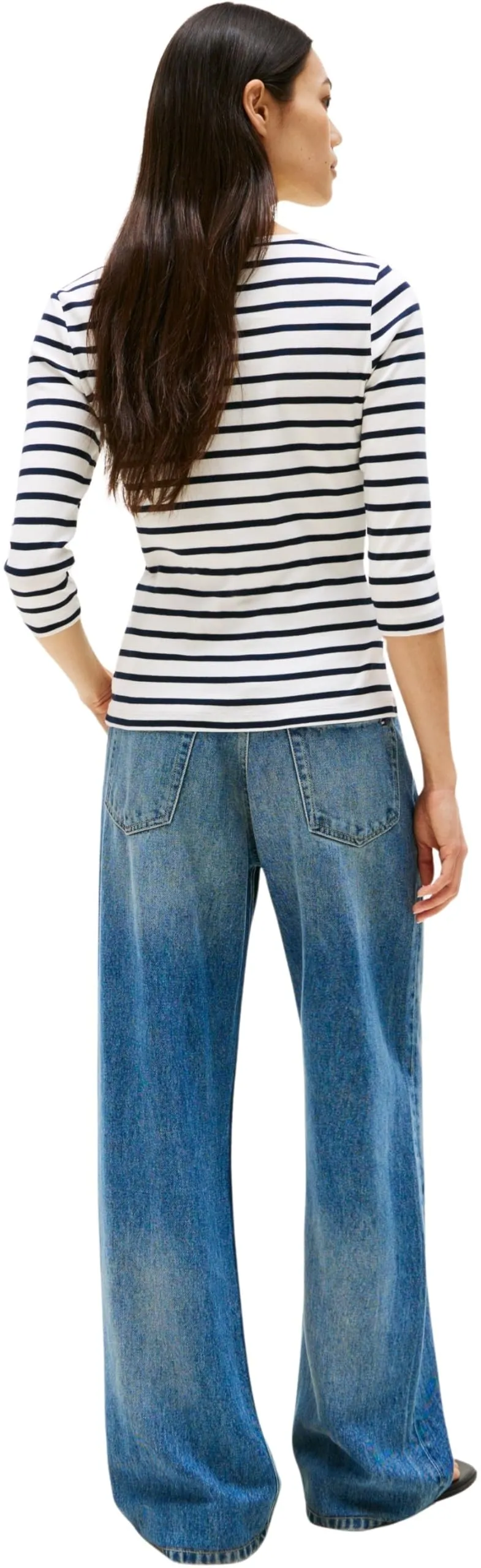 Tommy Hilfiger Donna New Cody Slim Maglietta Maniche Lunghe Scollo a Barca, Multicolore, S - immagine 2