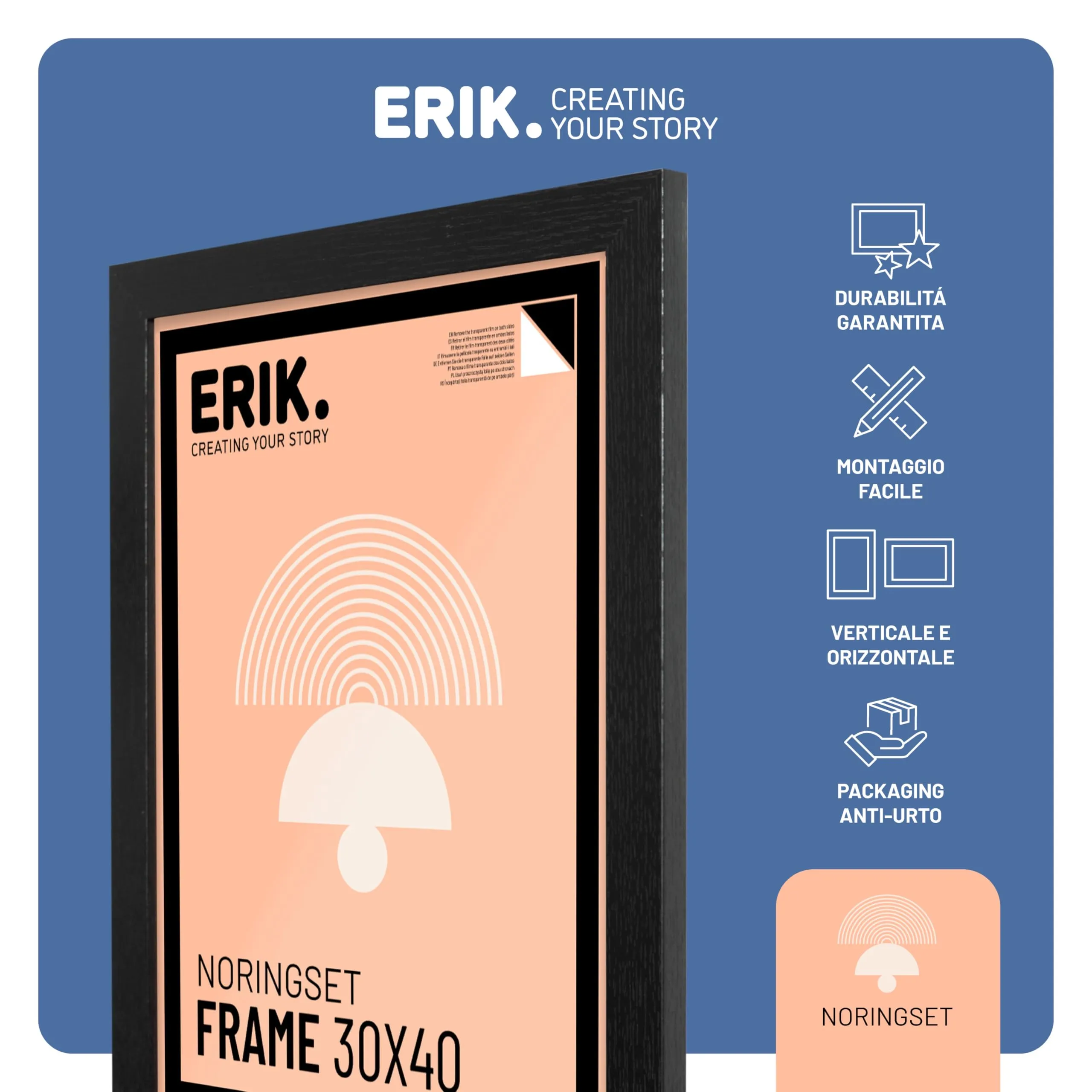 Grupo Erik Cornice MDF 30 x 40 cm Nera - immagine 2