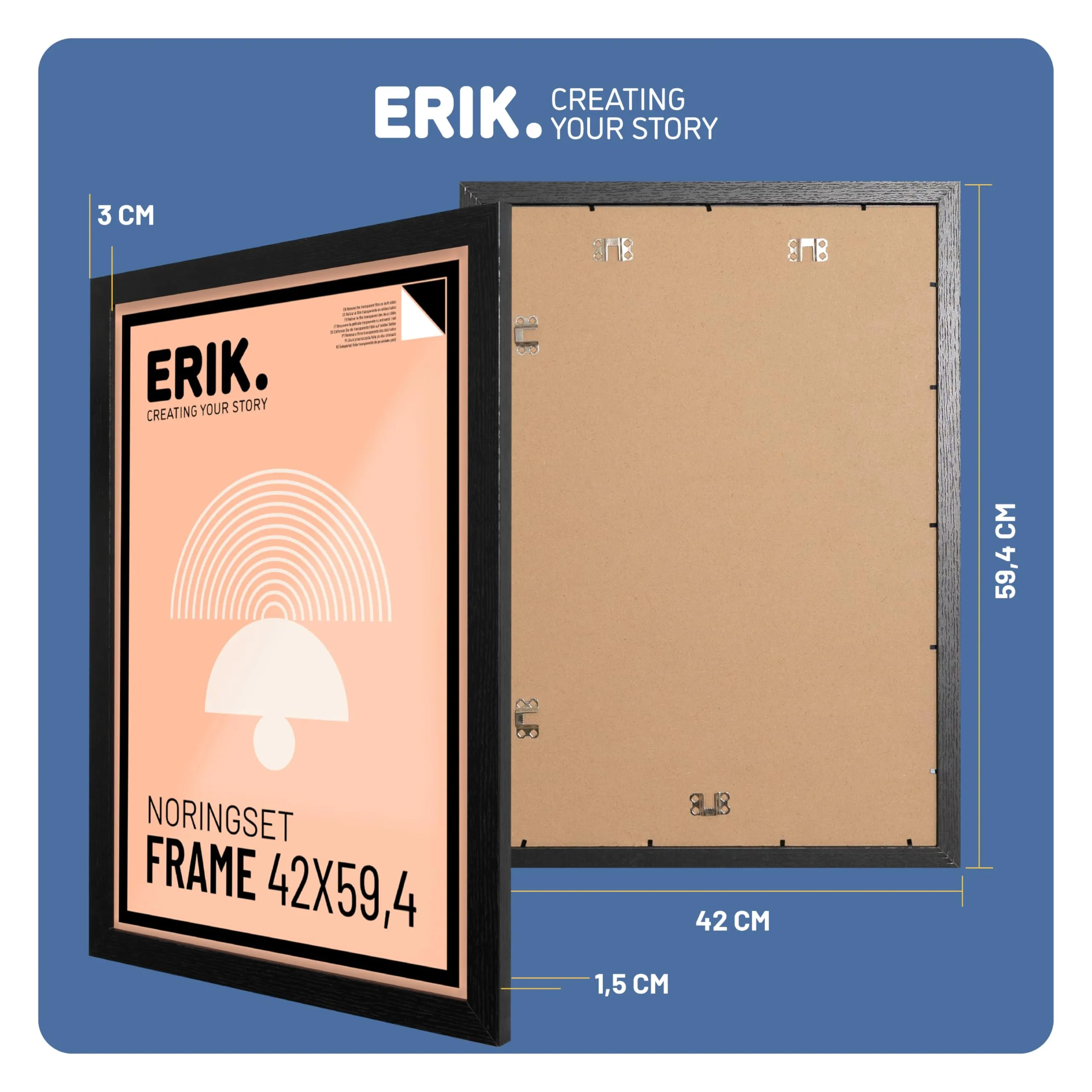 Grupo Erik Cornice MDF 42x59,4 cm Nera - immagine 3