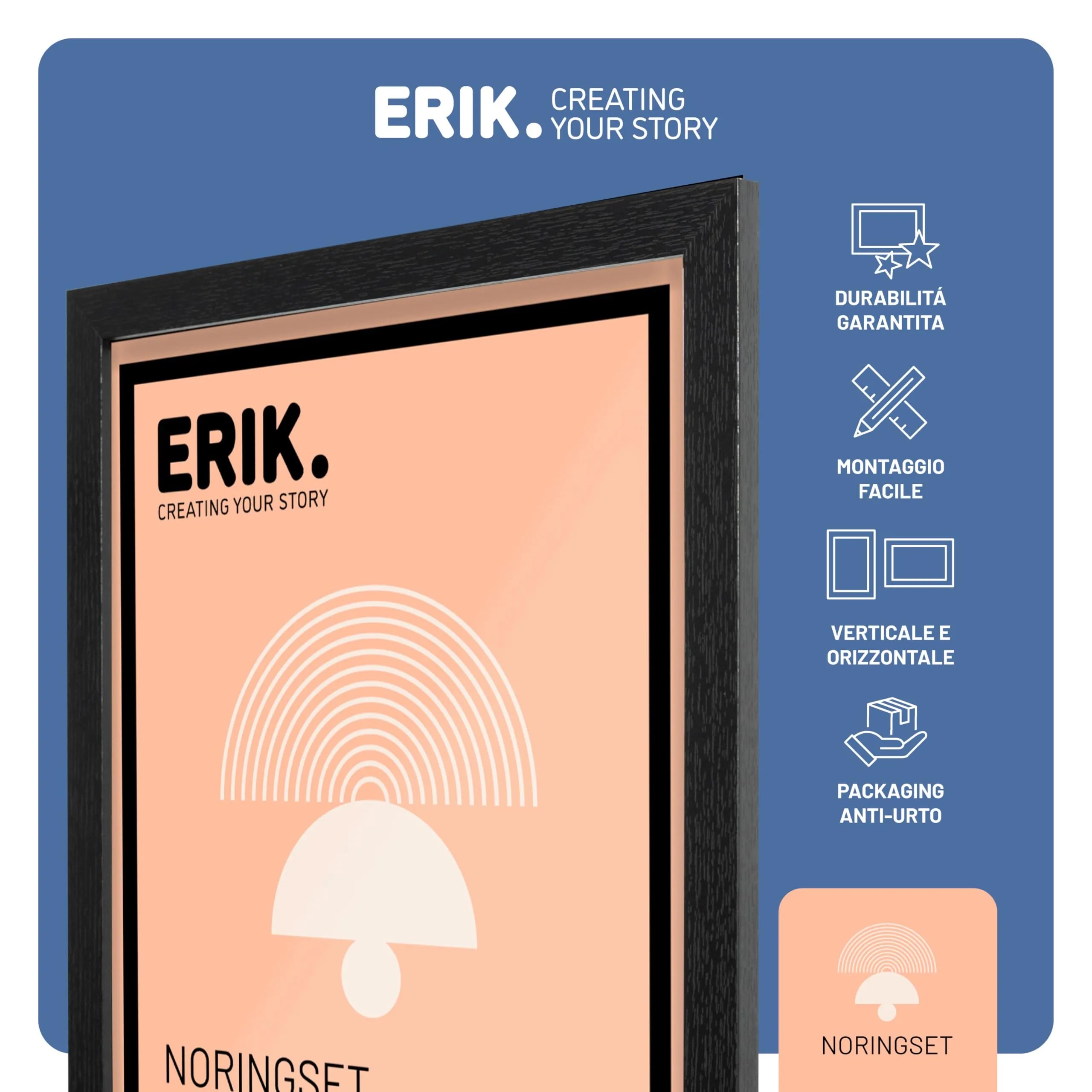 Grupo Erik Cornice 40x50 cm Nera Portafoto da Parete in MDF - immagine 2